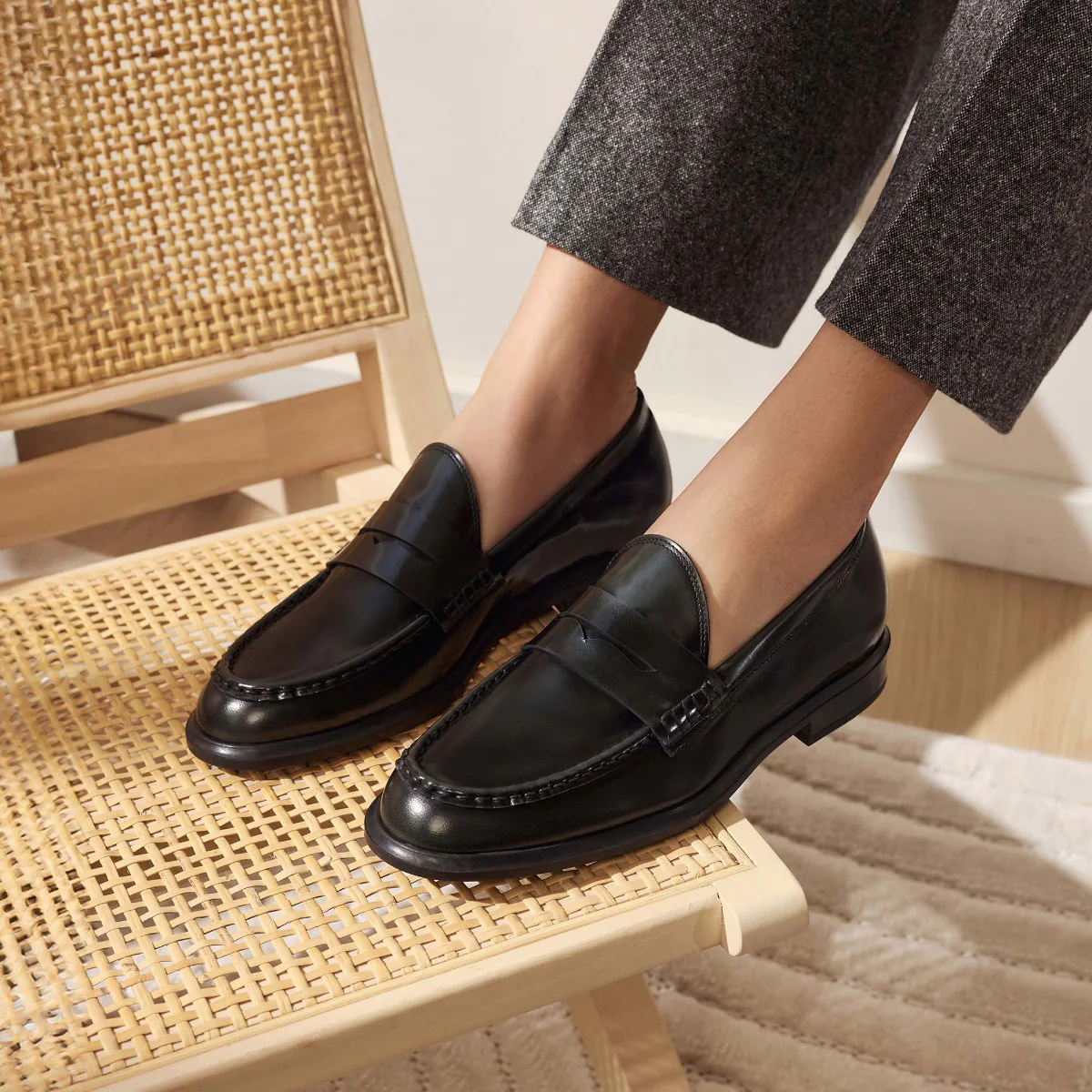 Isabel Bernard Vendôme Blandine Schwarz spazzolato Leder Loafers IB51015-601-37 - Image 3