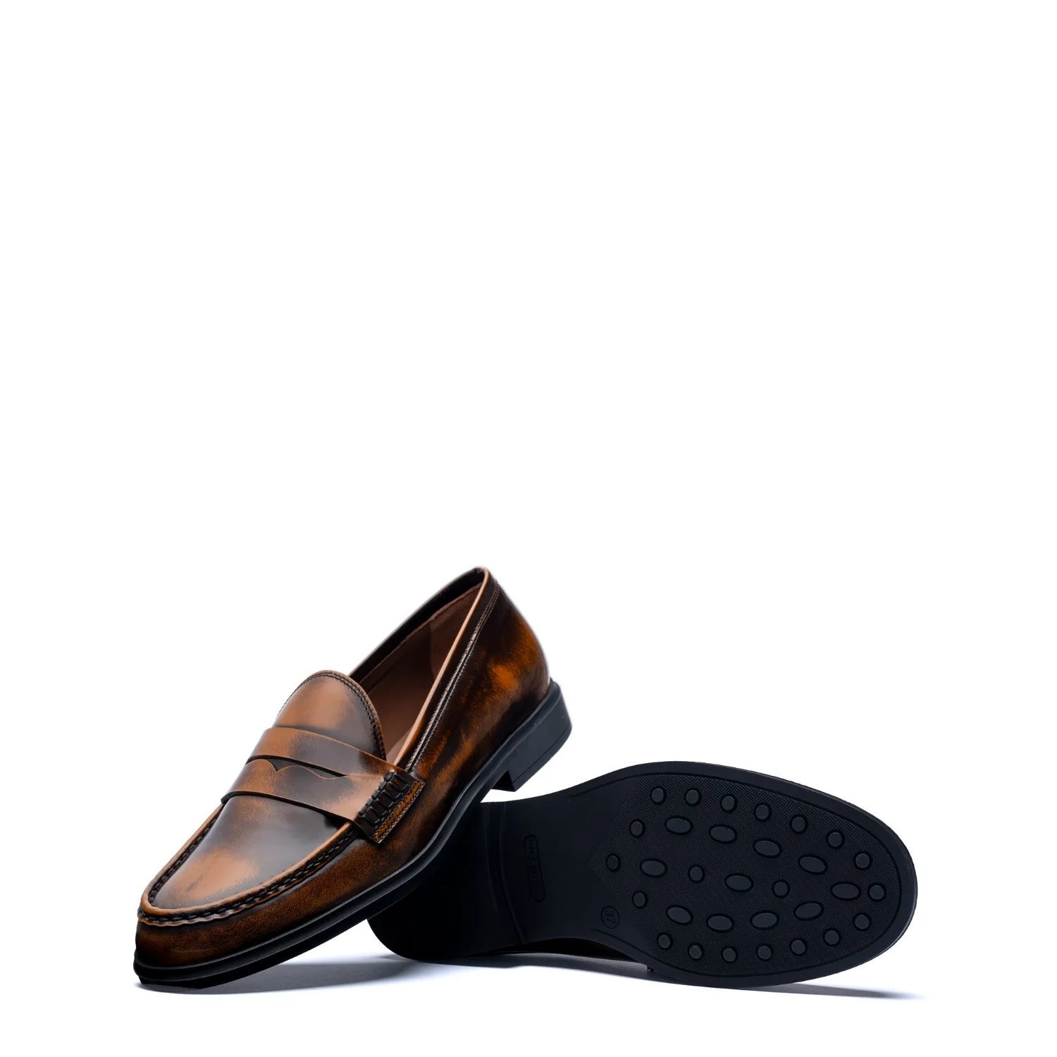 Isabel Bernard Vendôme Blandine cognacfarbene Spazzolato-Leder Loafer IB51015-636-35 - Image 6