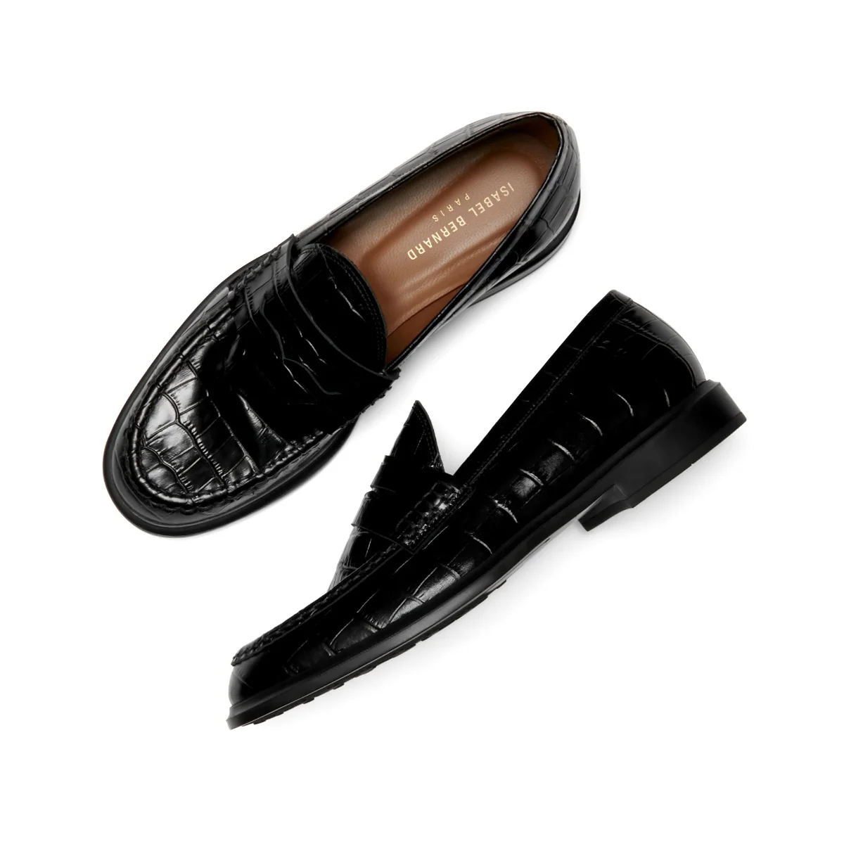 Isabel Bernard Vendôme Blandine Kroko Schwarz Kalbsleder Loafers IB51015-201-38 - Image 10
