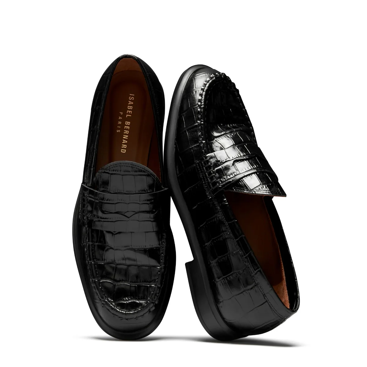 Isabel Bernard Vendôme Blandine Kroko Schwarz Kalbsleder Loafers IB51015-201-38 - Image 7