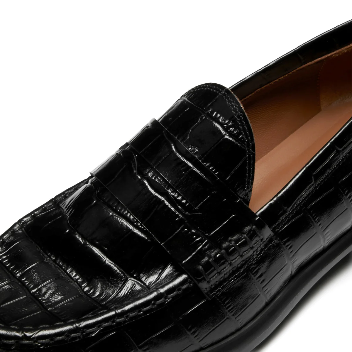 Isabel Bernard Vendôme Blandine Kroko Schwarz Kalbsleder Loafers IB51015-201-38 - Image 8