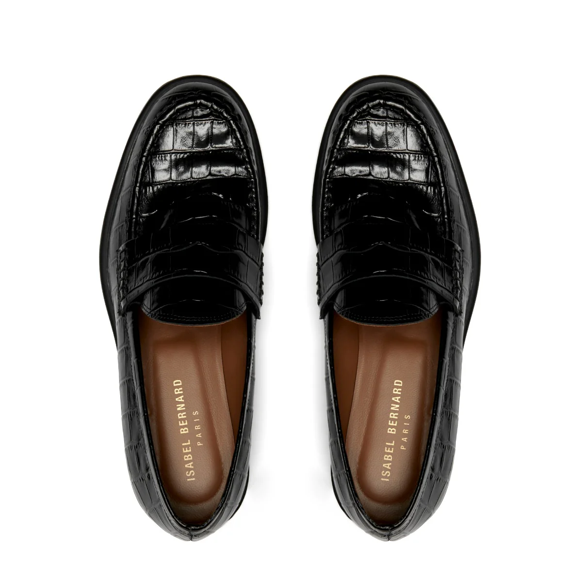 Isabel Bernard Vendôme Blandine Kroko Schwarz Kalbsleder Loafers IB51015-201-38 - Image 9