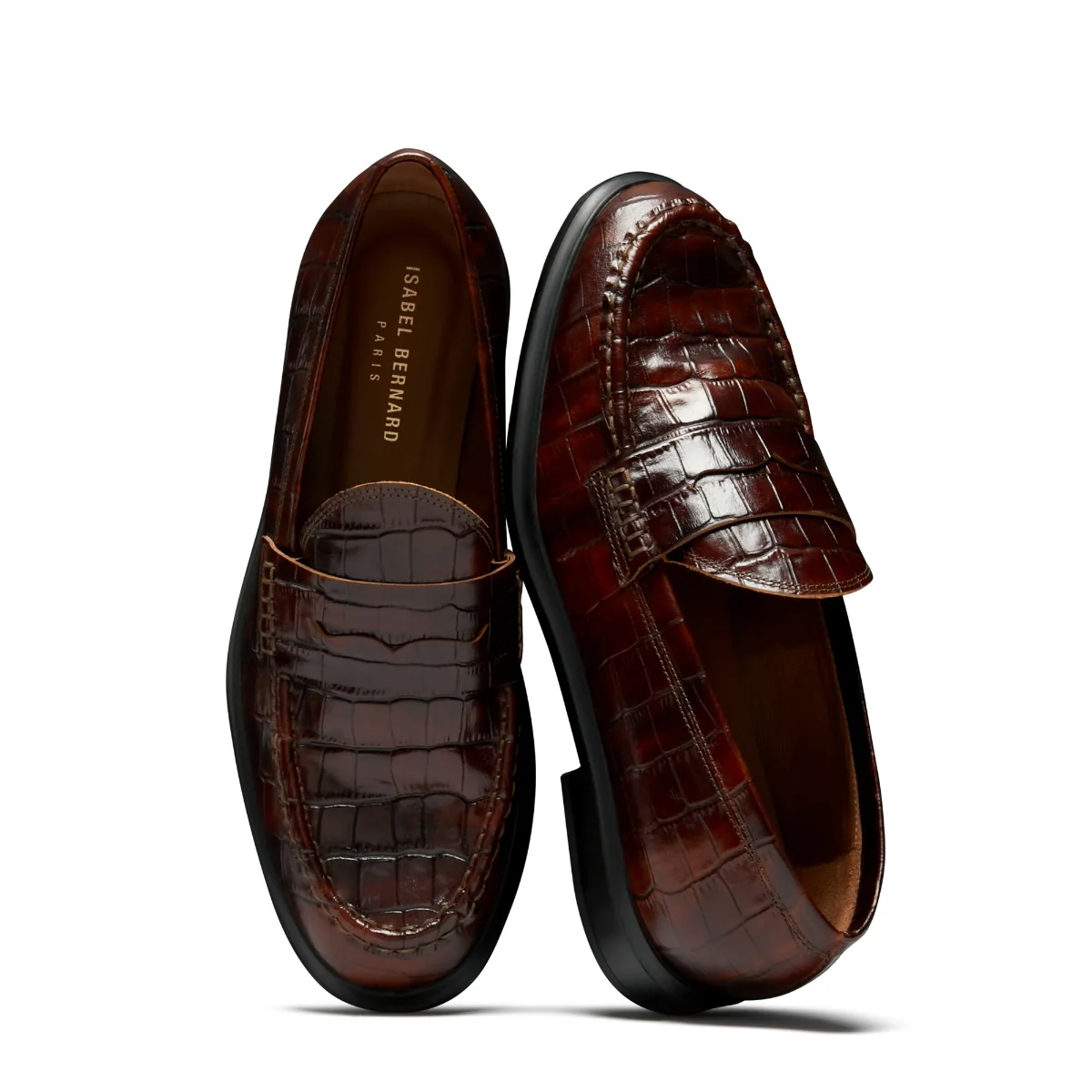 Isabel Bernard Vendôme Blandine Kroko Braun Kalbsleder Loafers IB51015-230-37 - Image 9