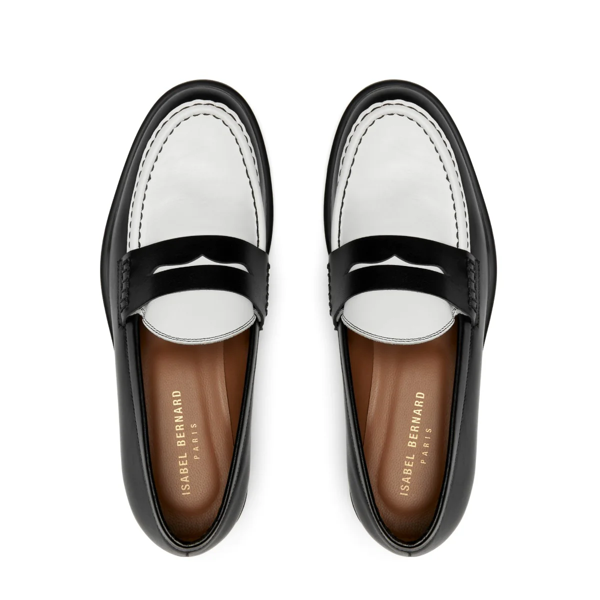 Vendôme Blandine Schwarz und Weiß Kalbsleder Loafers IB51015-10176-37 - Image 10