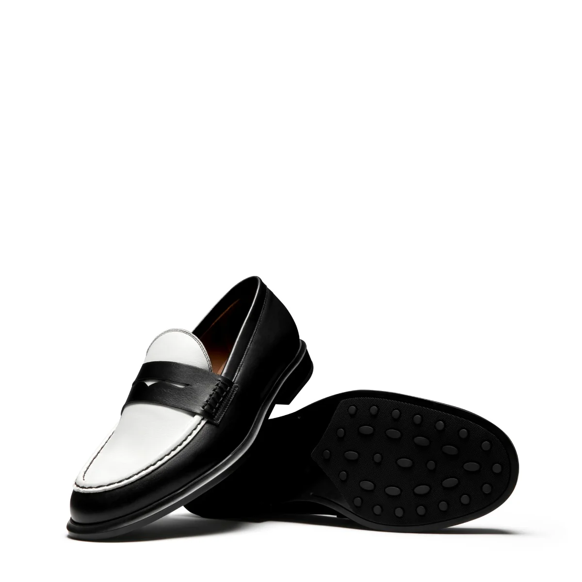 Vendôme Blandine Schwarz und Weiß Kalbsleder Loafers IB51015-10176-37 - Image 7