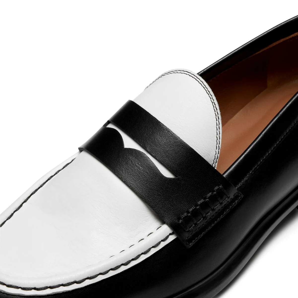 Vendôme Blandine Schwarz und Weiß Kalbsleder Loafers IB51015-10176-37 - Image 9