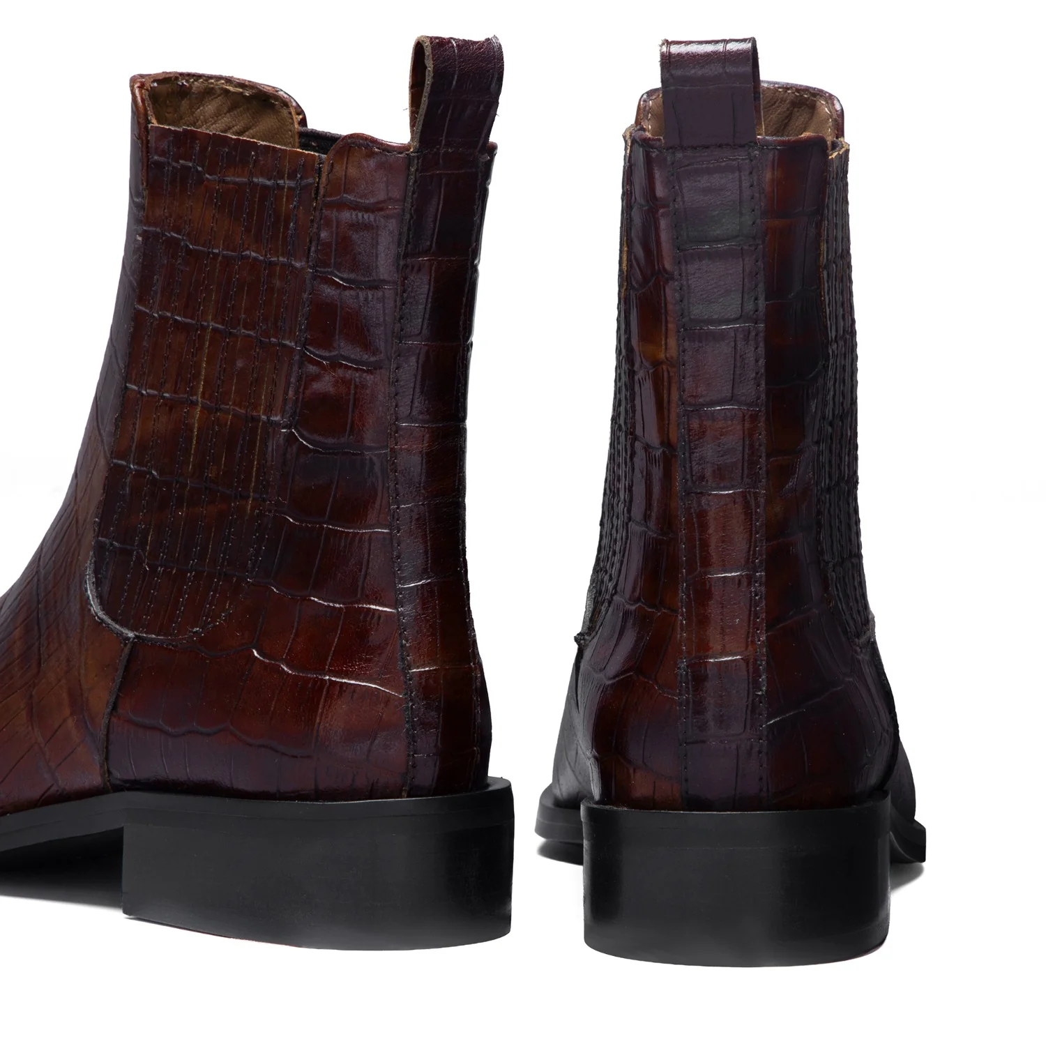 Isabel Bernard Vendôme Chey Croco Braune Chelsea Boots aus Kalbsleder IB53012-230-36 - Image 5