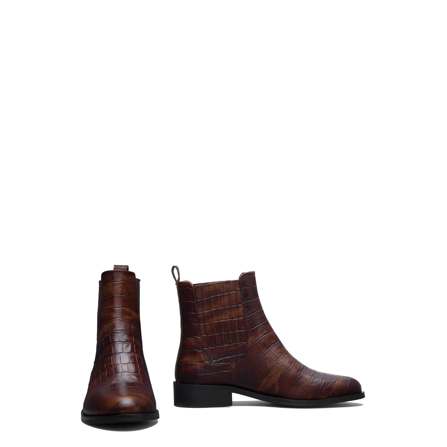 Isabel Bernard Vendôme Chey Croco Braune Chelsea Boots aus Kalbsleder IB53012-230-36 - Image 6