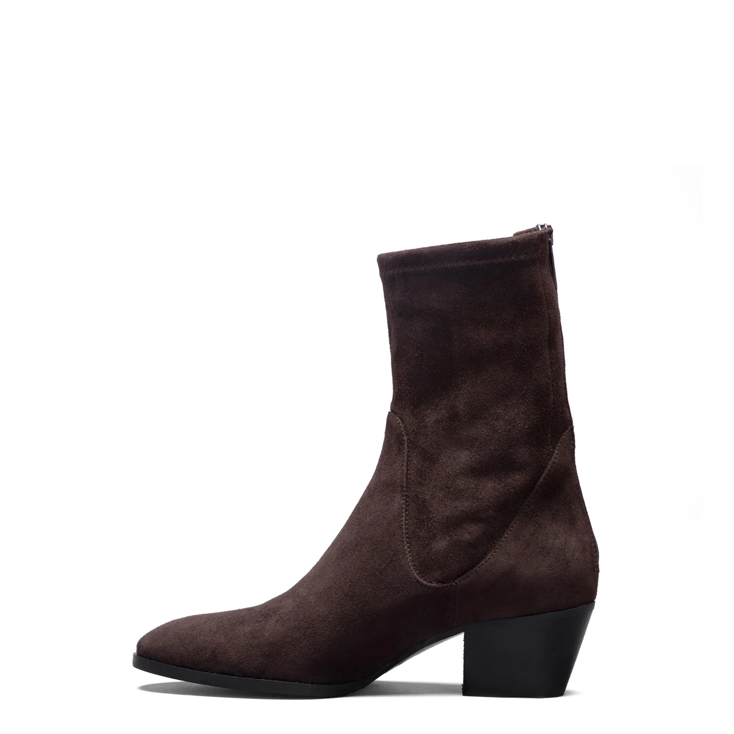Isabel Bernard Vendôme Ines Braune Stretch-Stiefeletten aus Veloursleder IB53013-130-38 - Image 4