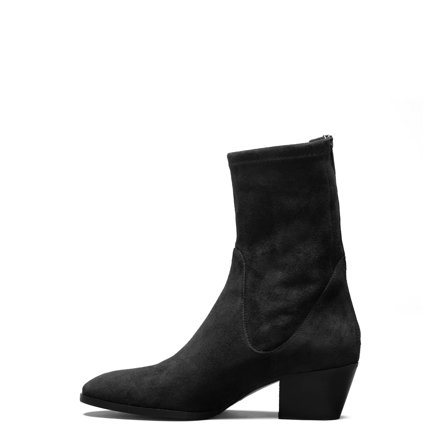 Isabel Bernard Vendôme Ines Schwarze Stretch-Stiefeletten aus Veloursleder IB53013-101-37 - Image 4