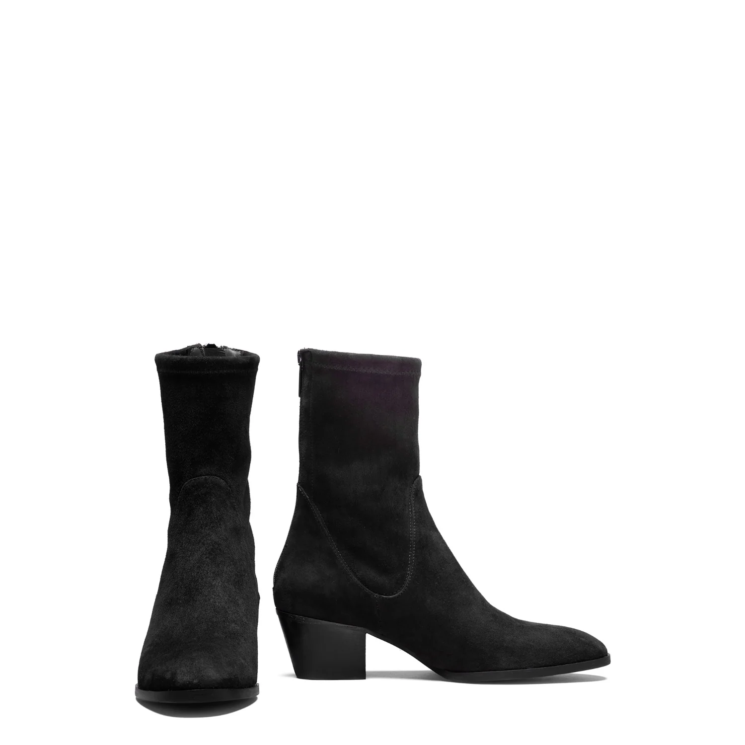 Isabel Bernard Vendôme Ines Schwarze Stretch-Stiefeletten aus Veloursleder IB53013-101-37 - Image 6