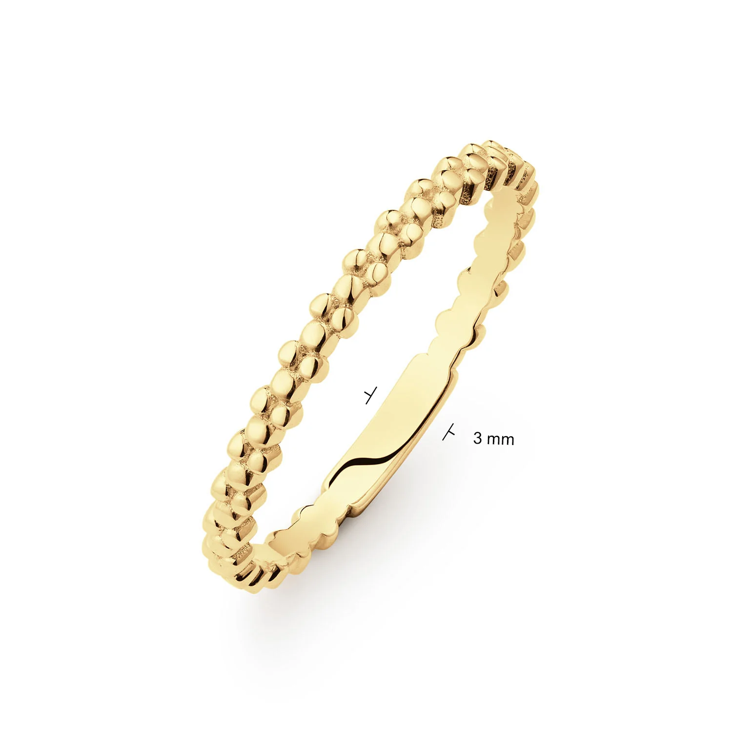 Jackie Gold Caviar Ring Aus 14 Karat Gold 585 JKR25.526-52 - Image 4