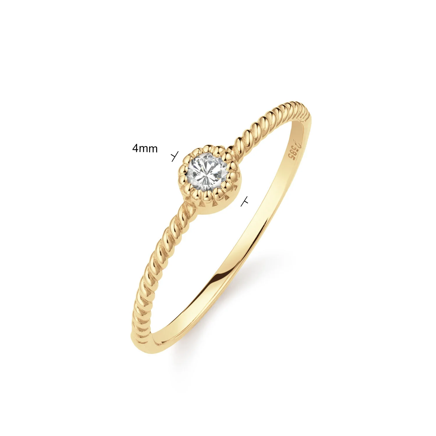 Jackie Gold Grimaldi Ring Aus 14 Karat Gold 585 JKR25.511-54 - Image 4
