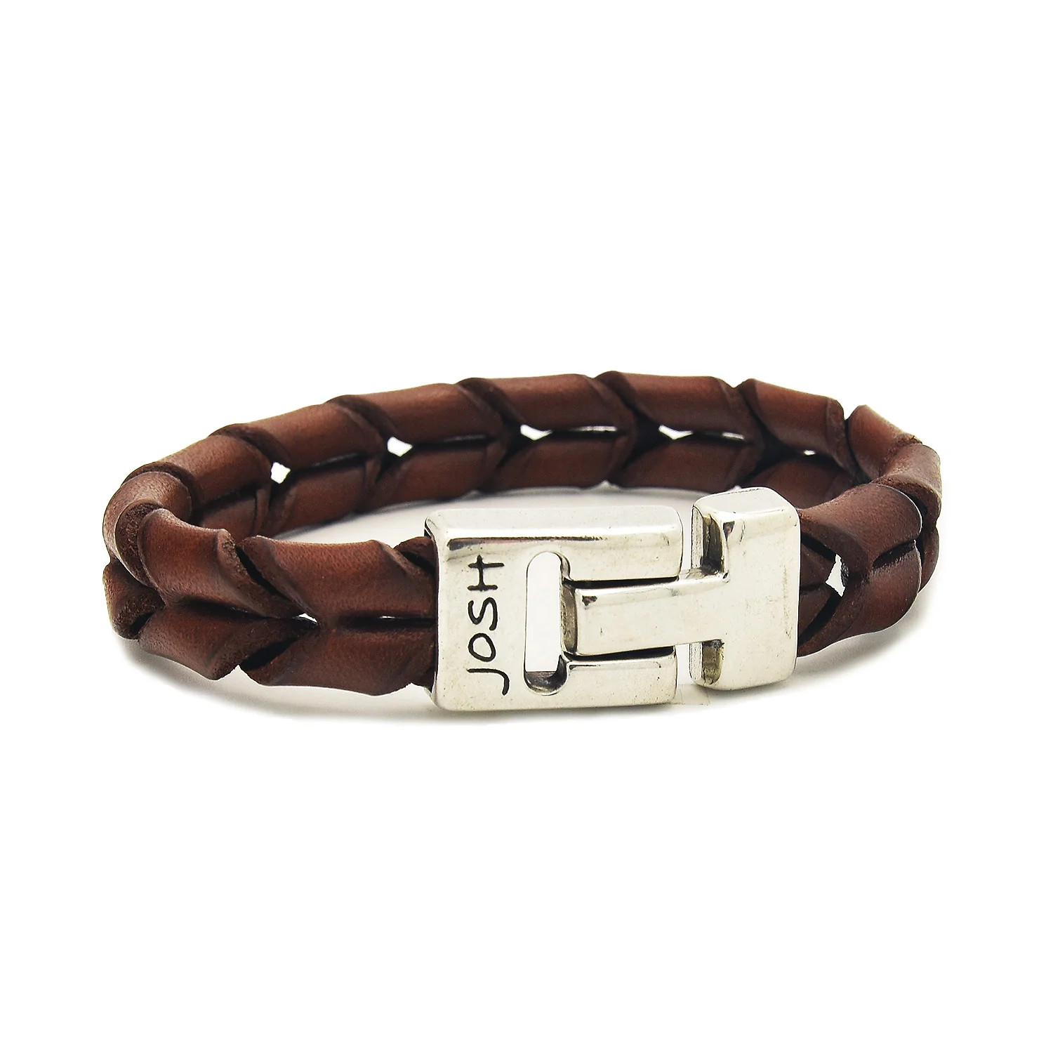 Josh Leather Bracelet 09284-BRA-S/COGNAC/M