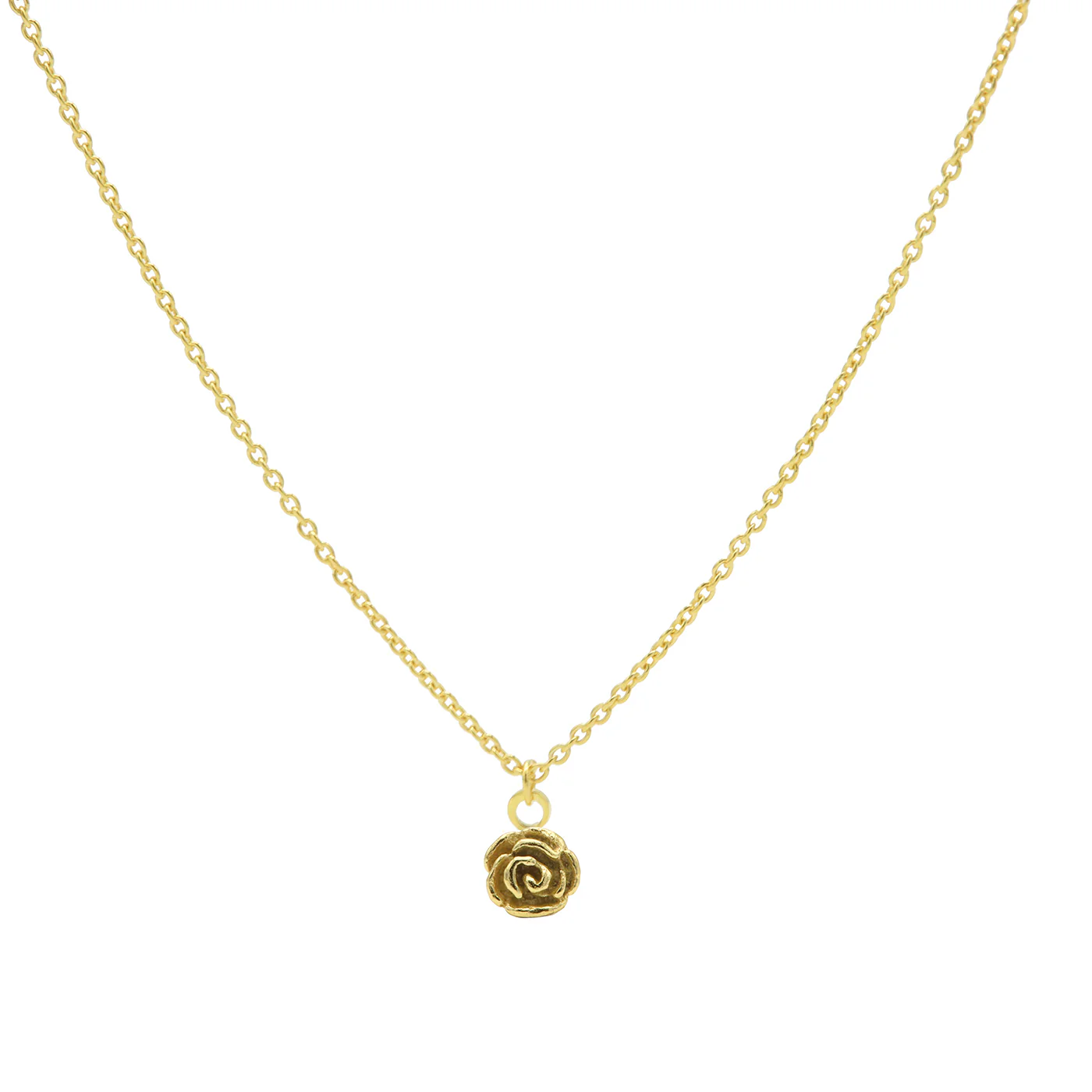 Karma 925 Sterling Silberen Flower Goldfarbene Kette T235 (Länge: 38.00-45.00 cm)