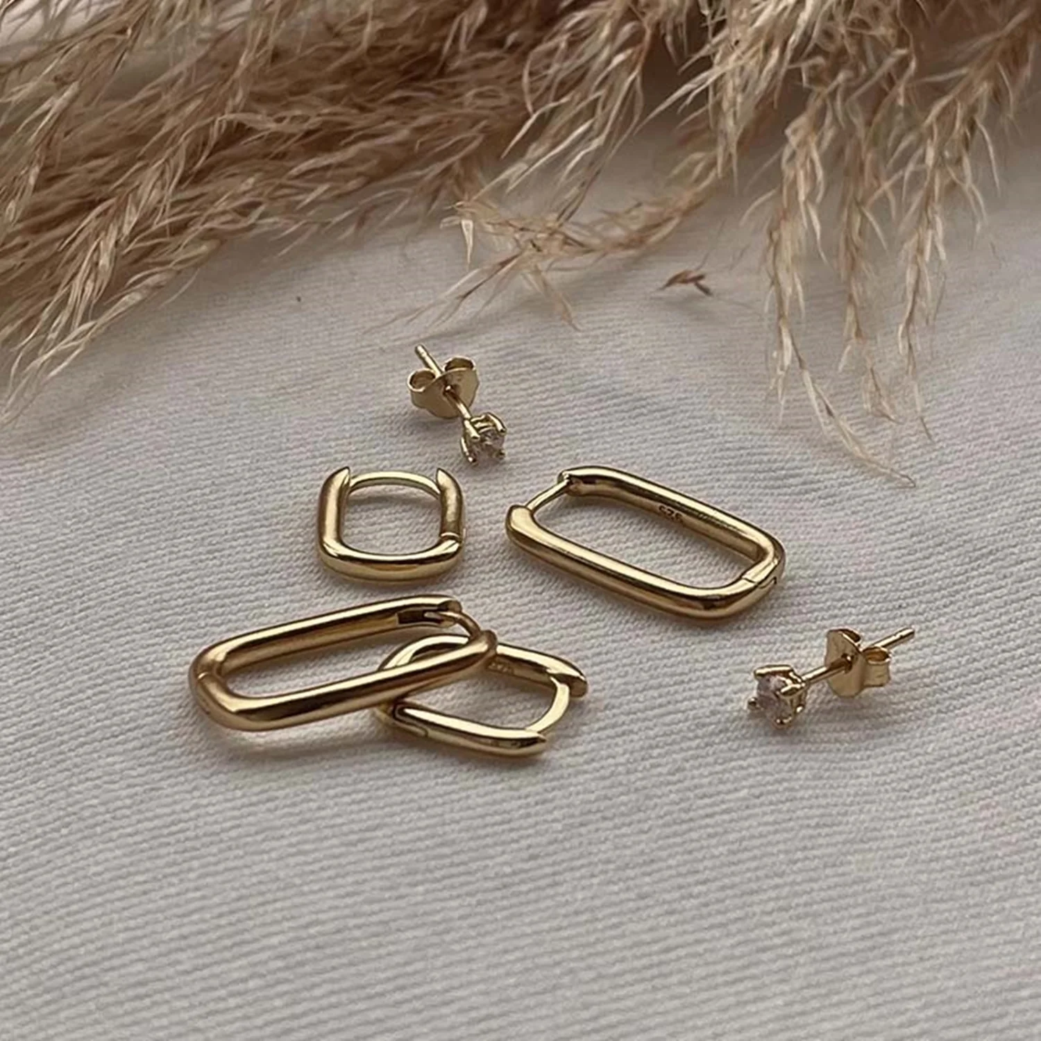 Karma 925 Sterling Silberen Goldfarbene Sun Kissed Earparty EPV06GP - Image 3