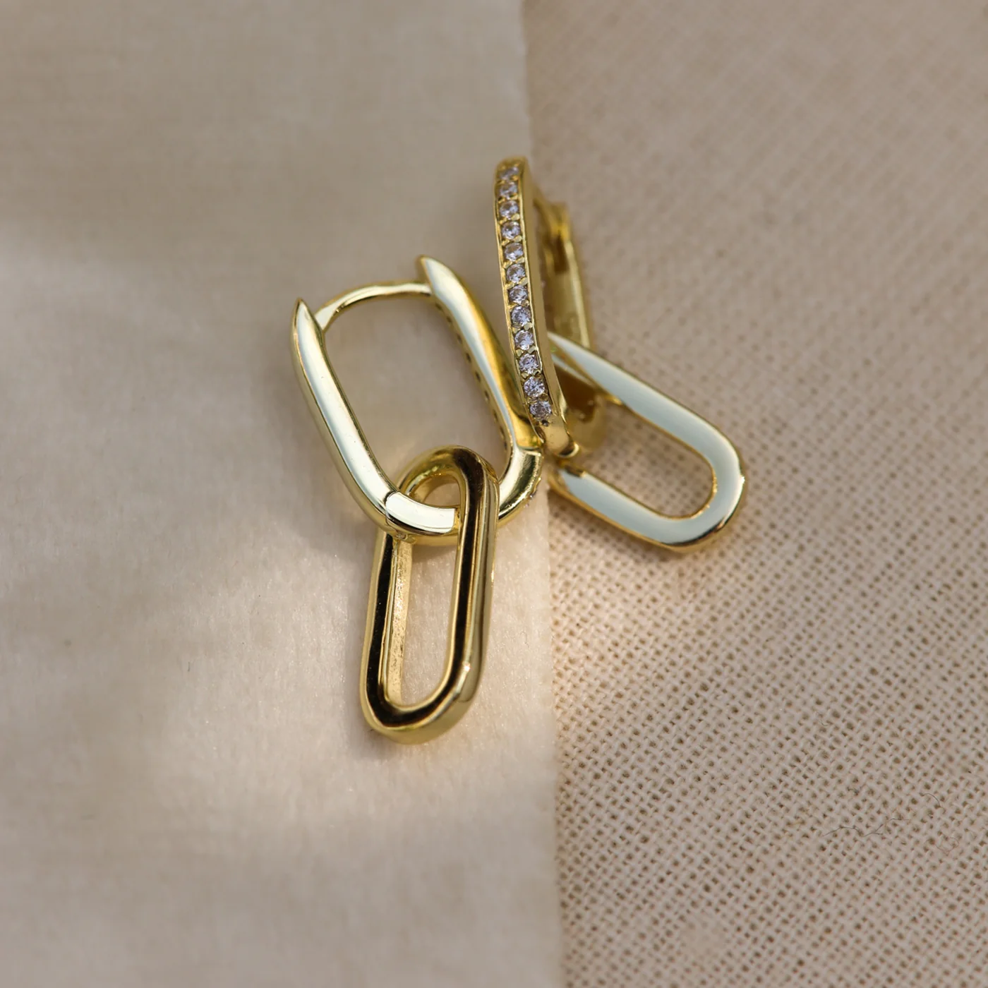 Karma 925 Sterling Silberen Goldfarbene Zirconia Densely Creolen H233GP - Image 3