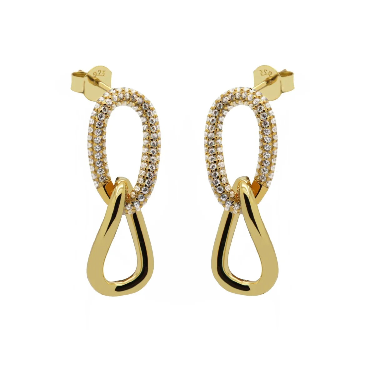 Karma 925 Sterling Silver Eve Chain Earrings X125GP