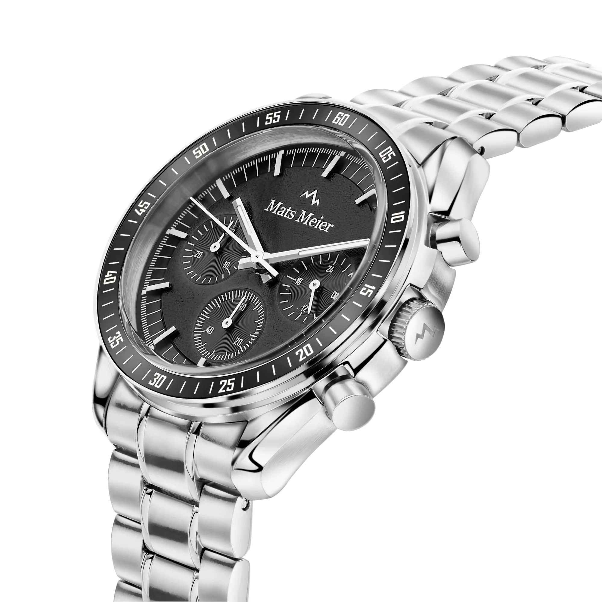 Mats Meier Arosa Racing Chronograaf HerrenUhr Silberfarbene und Schwarz MM50012 - Image 4