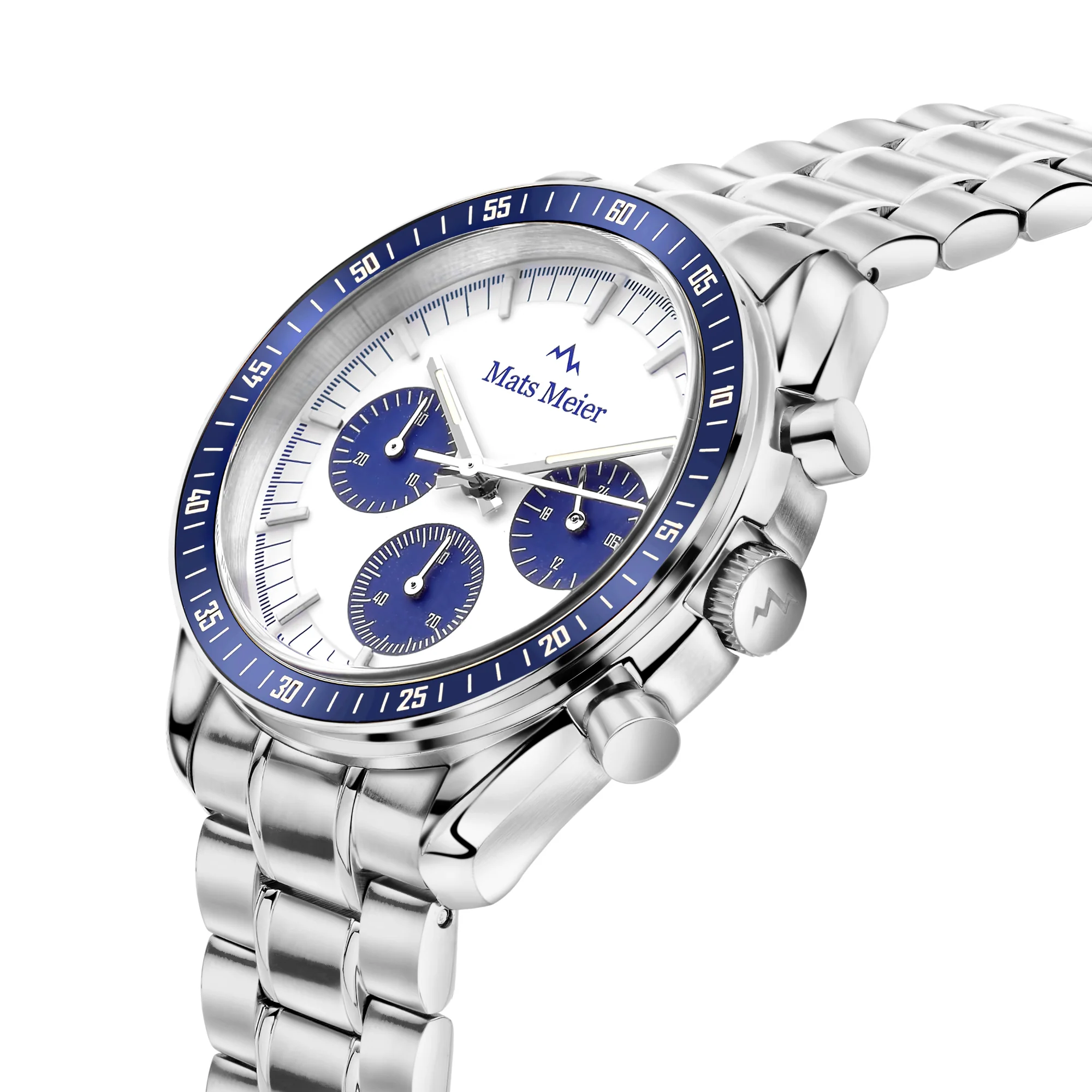Mats Meier Arosa Racing Chronograaf HerrenUhr Silberfarbene und Wit MM50013 - Image 4