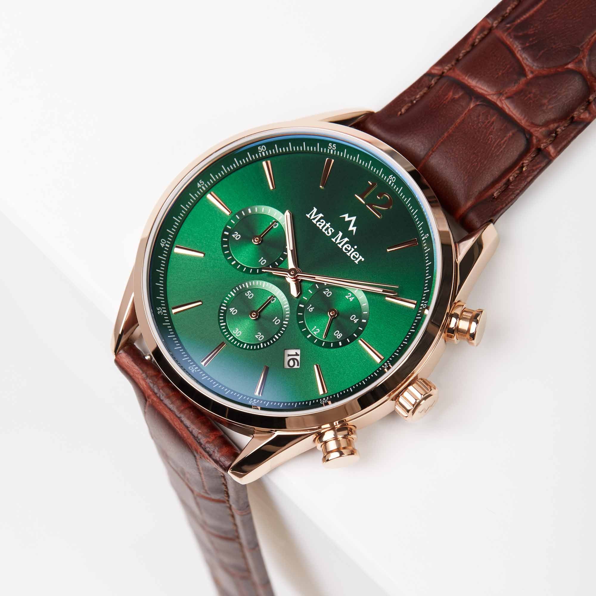 Mats Meier Grand Cornier Chrono Groen/RoseGoldfarbene Uhr MM00114 - Image 10