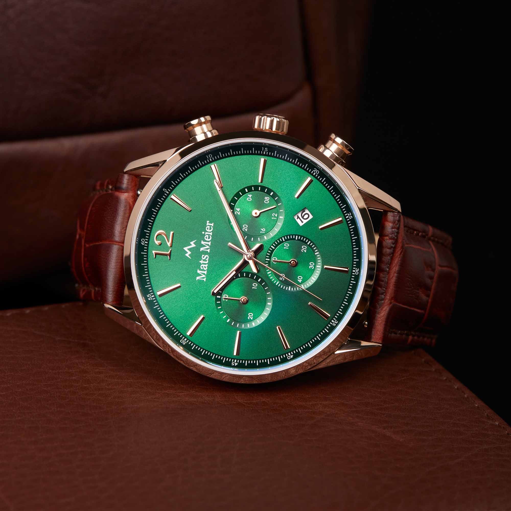 Mats Meier Grand Cornier Chrono Groen/RoseGoldfarbene Uhr MM00114 - Image 9