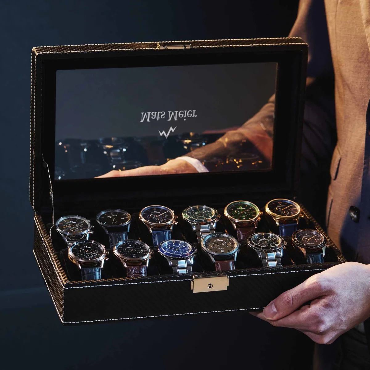 Mats Meier Mont Fort herren Uhrenbox Schwarz MM-Watchbox-1909 - Image 3