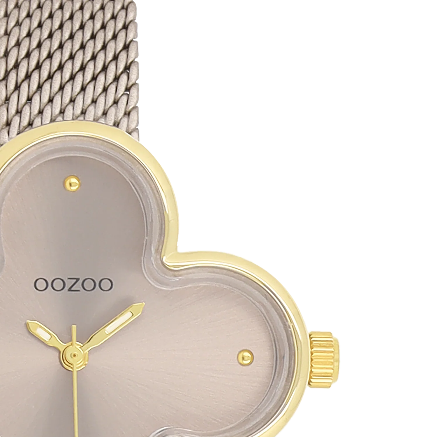 OOZOO Timepieces Damenuhr Mit Kleeblatt In Gold Und Taupe C11528 - Image 3