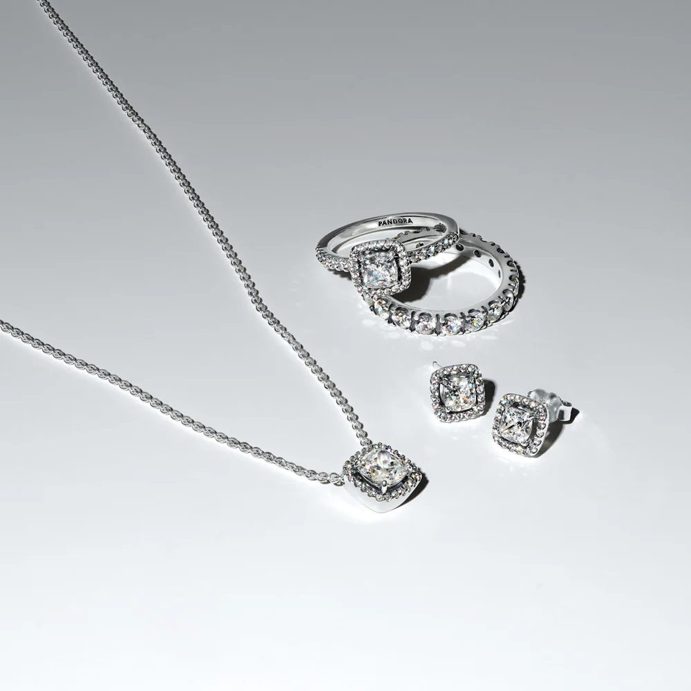Pandora Timeless 925 Sterling Silver Halo Pendant Necklace 393560C02-45 - Image 3