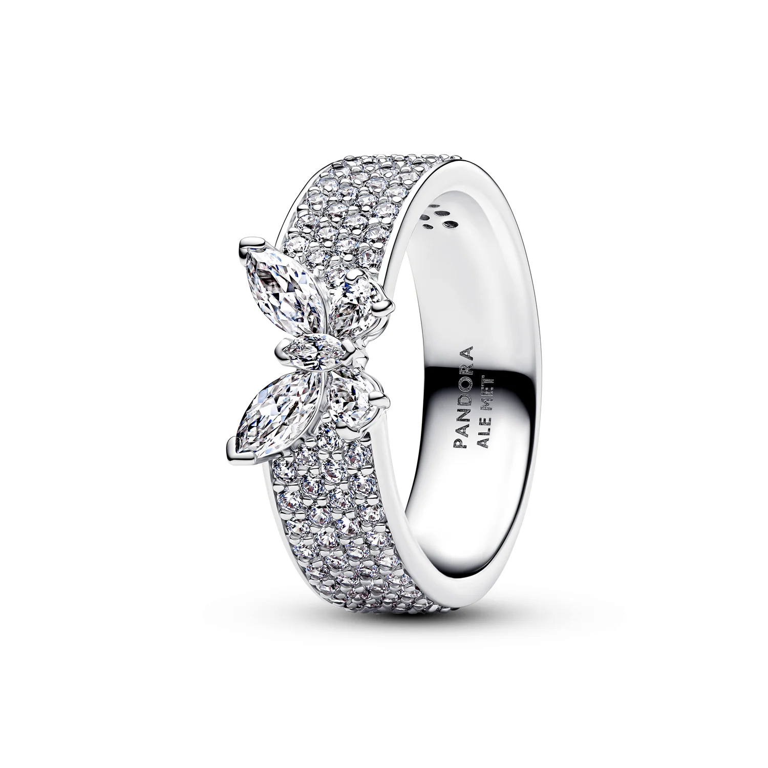 Pandora Timeless 925 Sterling Silver Sparkling Butterfly Bold Ring 194270C01-52