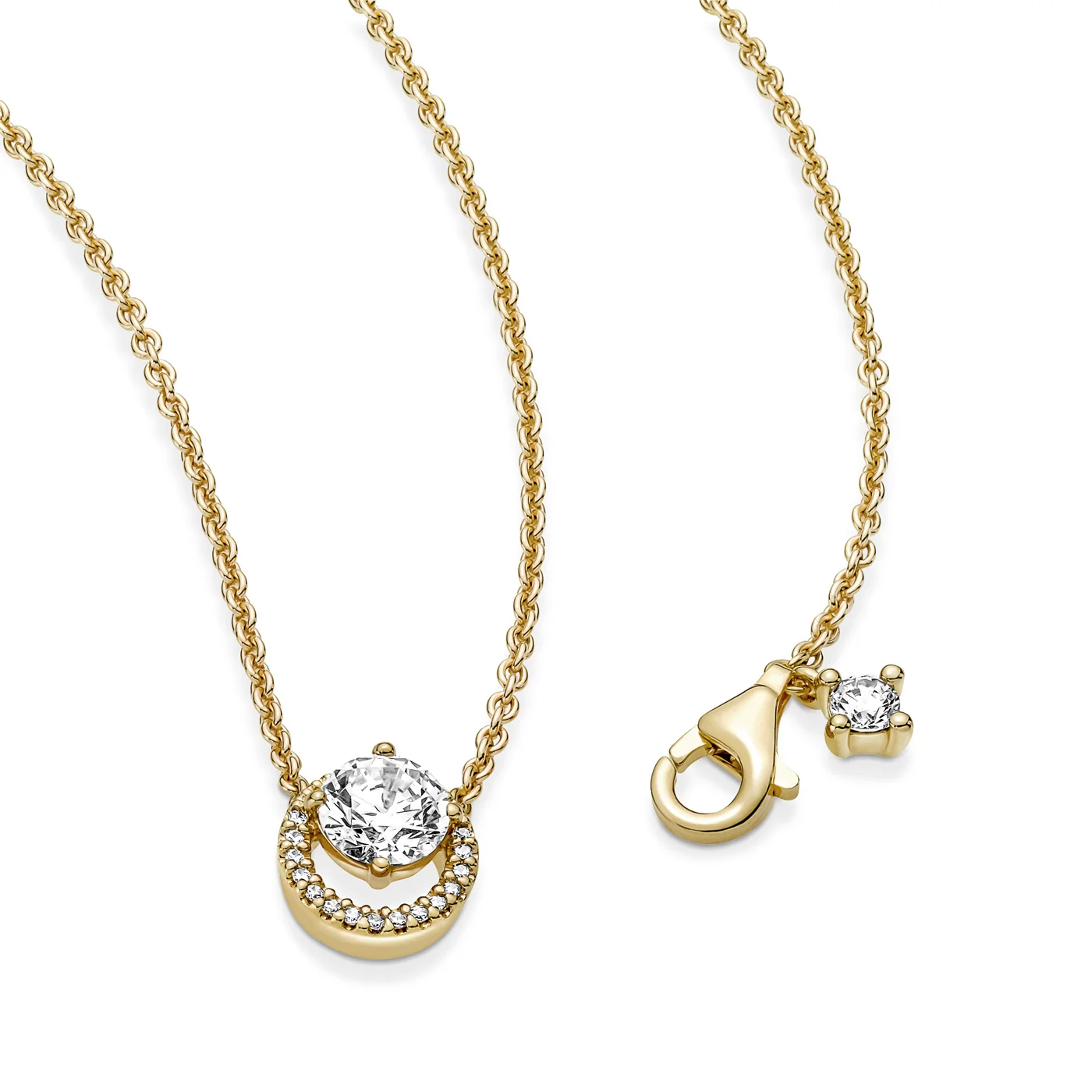 Pandora Timeless Goldfarbene Sparkling Round Halo Kette mit 585er Golden Plattierung 361174C01-45 (Länge: 45.00 cm) - Image 6