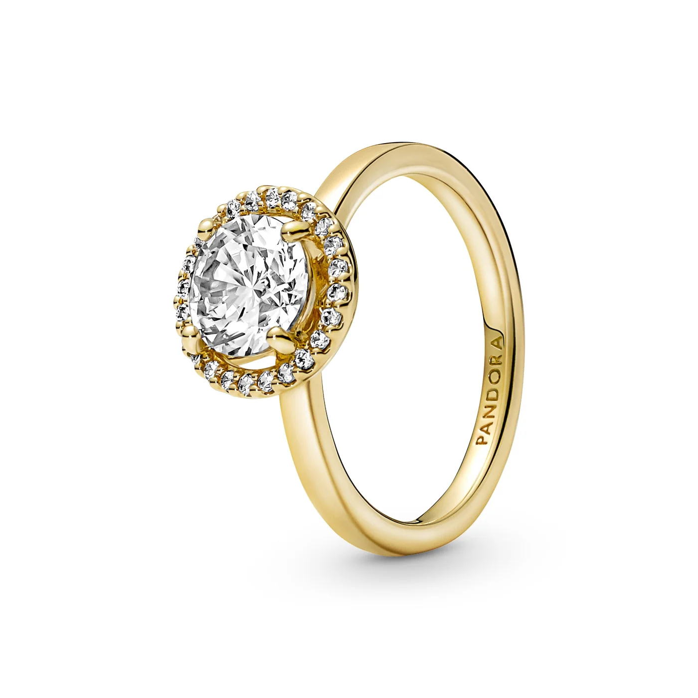 Pandora Timeless Goldfarbene Sparkling Round Halo Ring mit 585er Golden Plattierung 161234C01-52