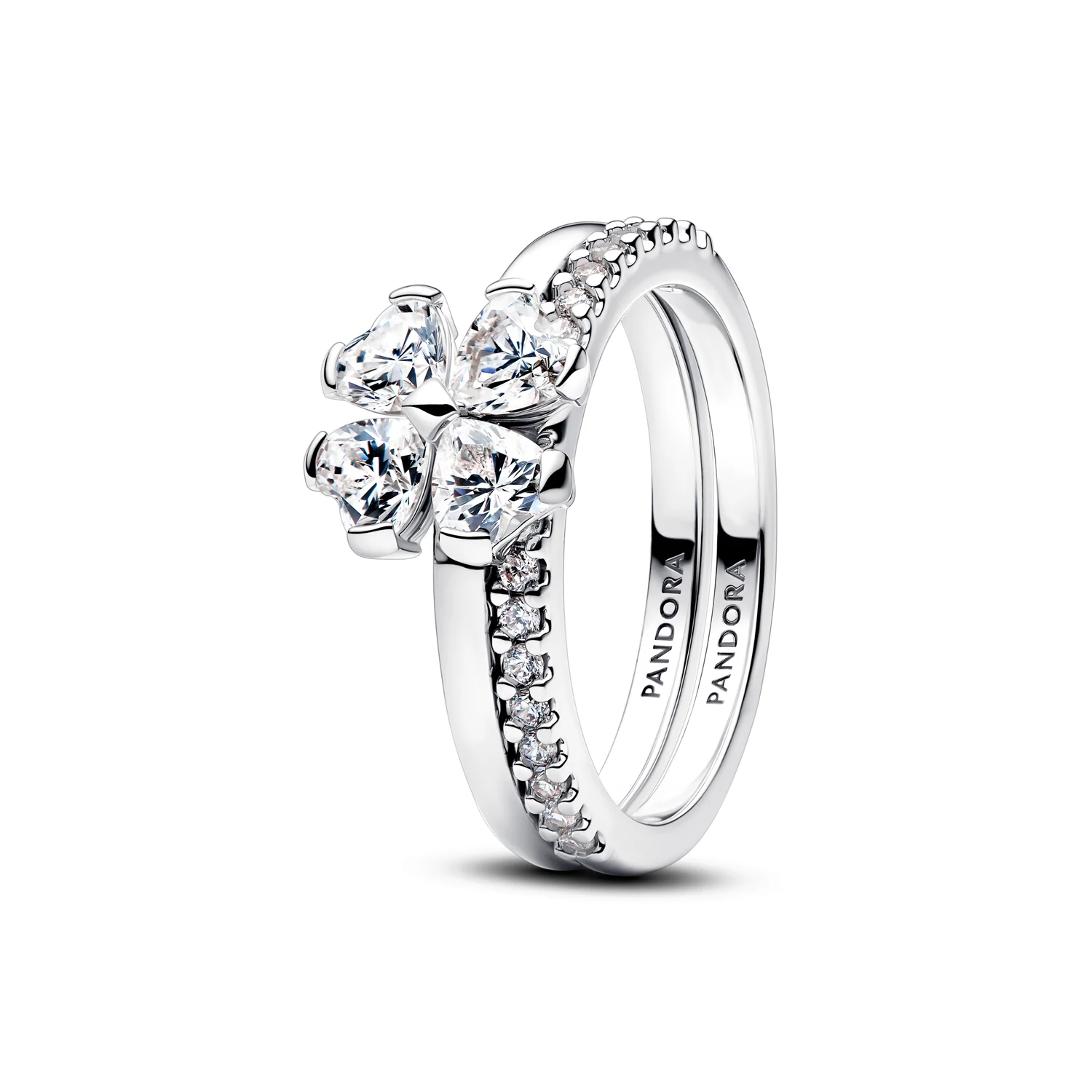 Pandora Timeless Funkelnder Glücksklee Teilbarer Ring 194507C01-50