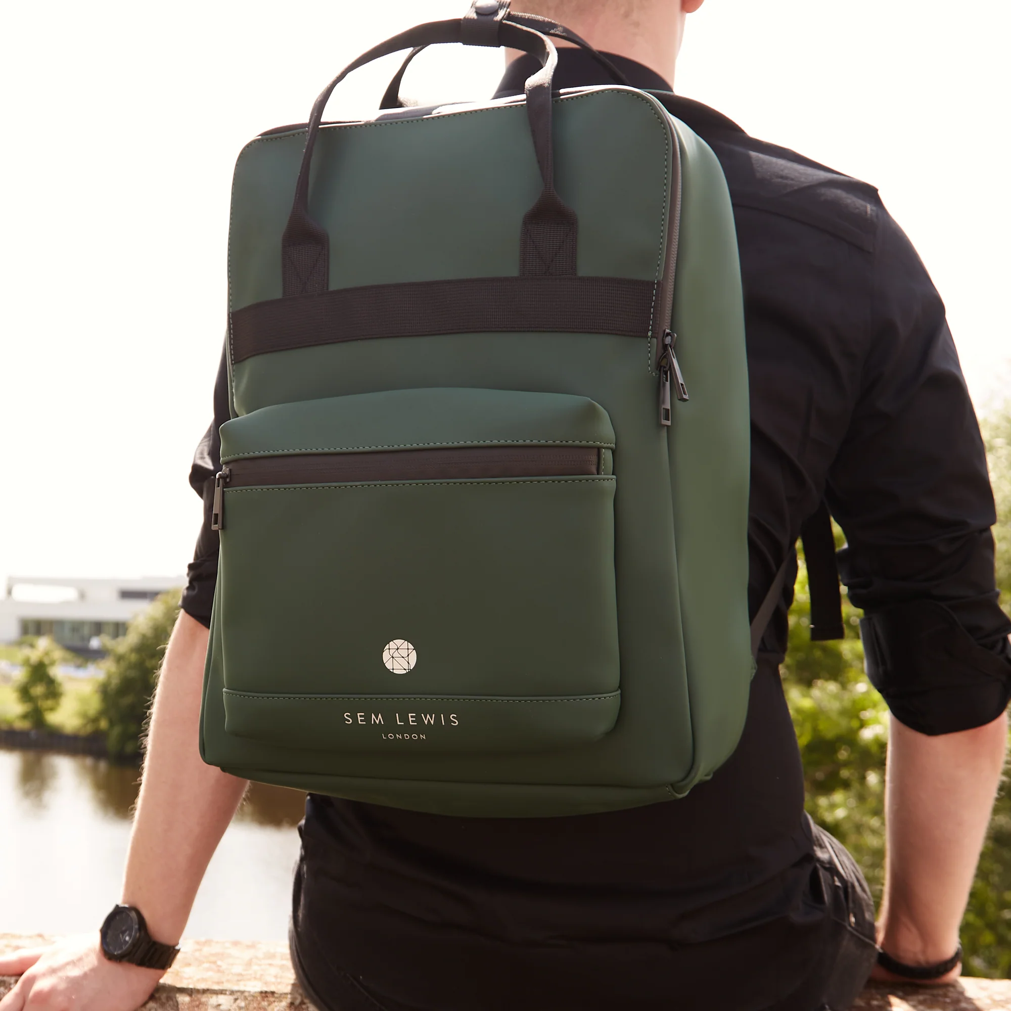 Sem Lewis Southern Hampstead herren Rucksack Grün SL240009 - Image 2
