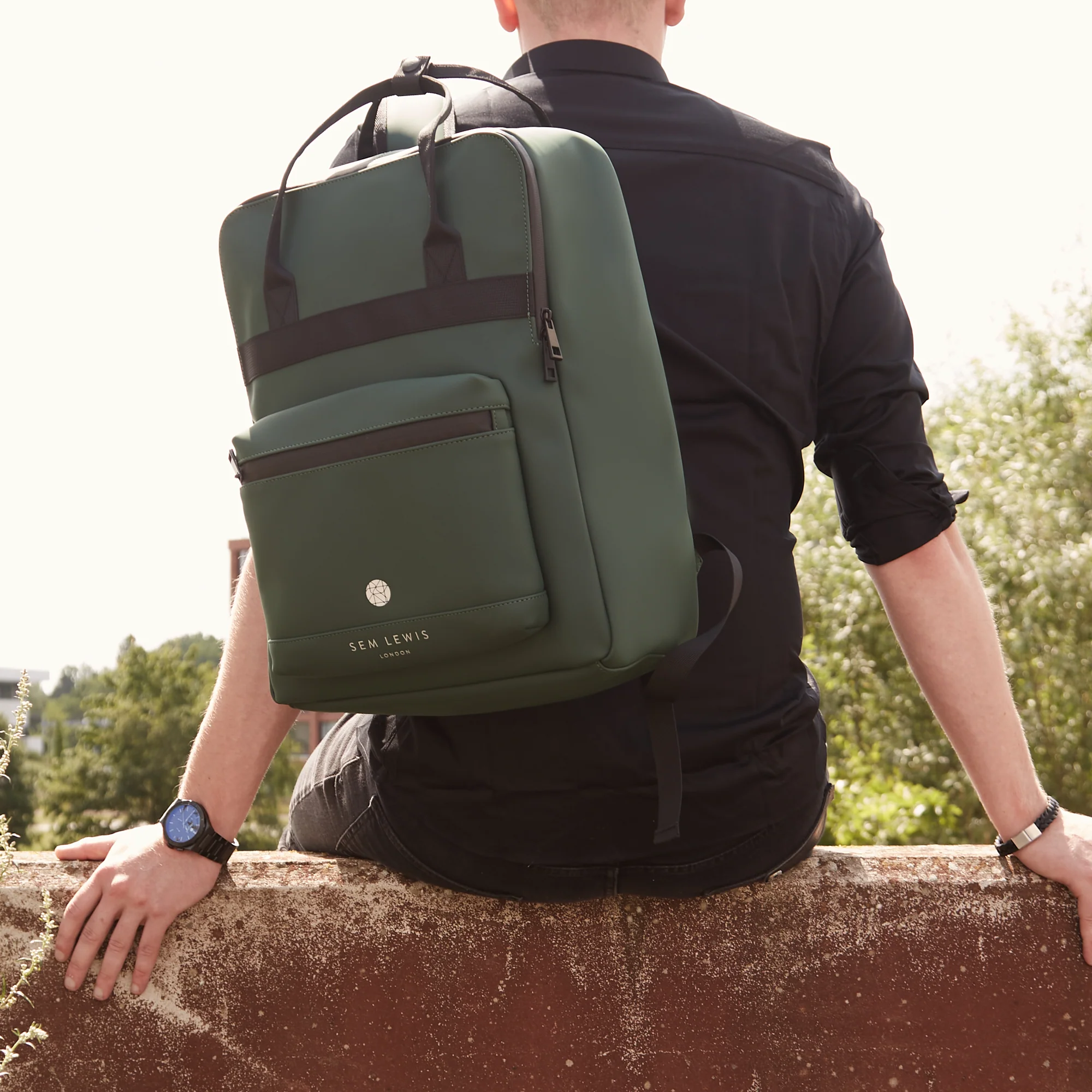 Sem Lewis Southern Hampstead herren Rucksack Grün SL240009 - Image 3