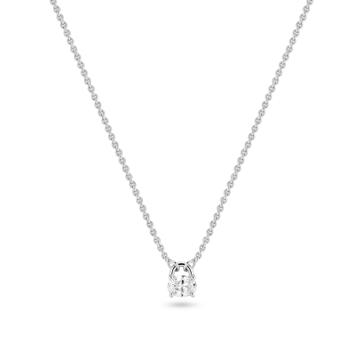Sif Jakobs 925 Sterling Silver Ovale Necklace SJ-N2744-CZ