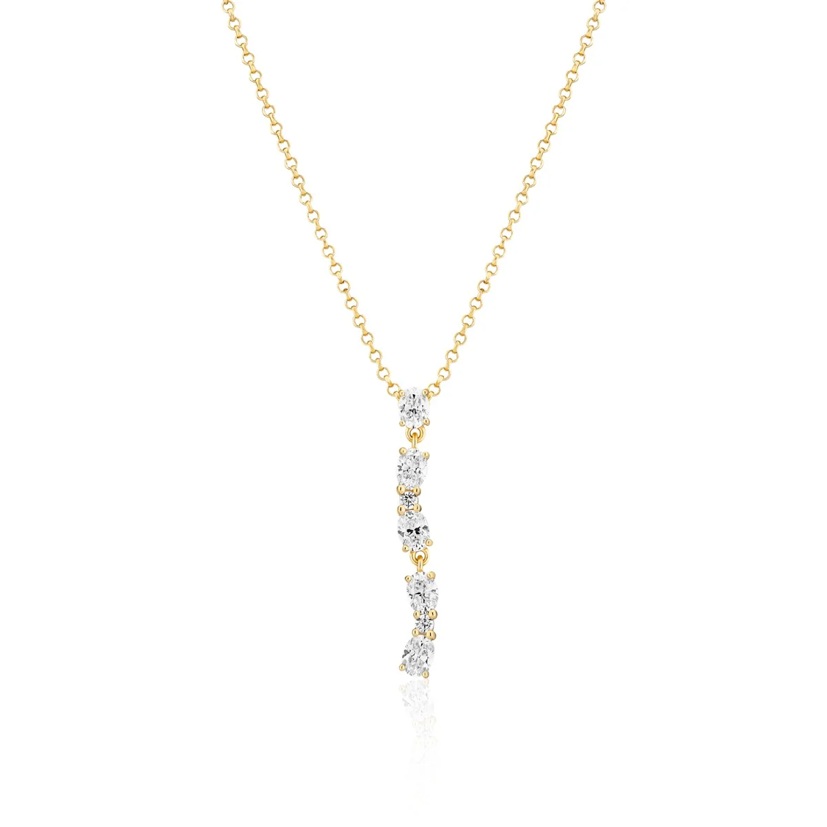 Sif Jakobs Ellera 925 Sterling Silver Necklace with 18 Karat Gold Plating SJ-N2421-CZ-YG