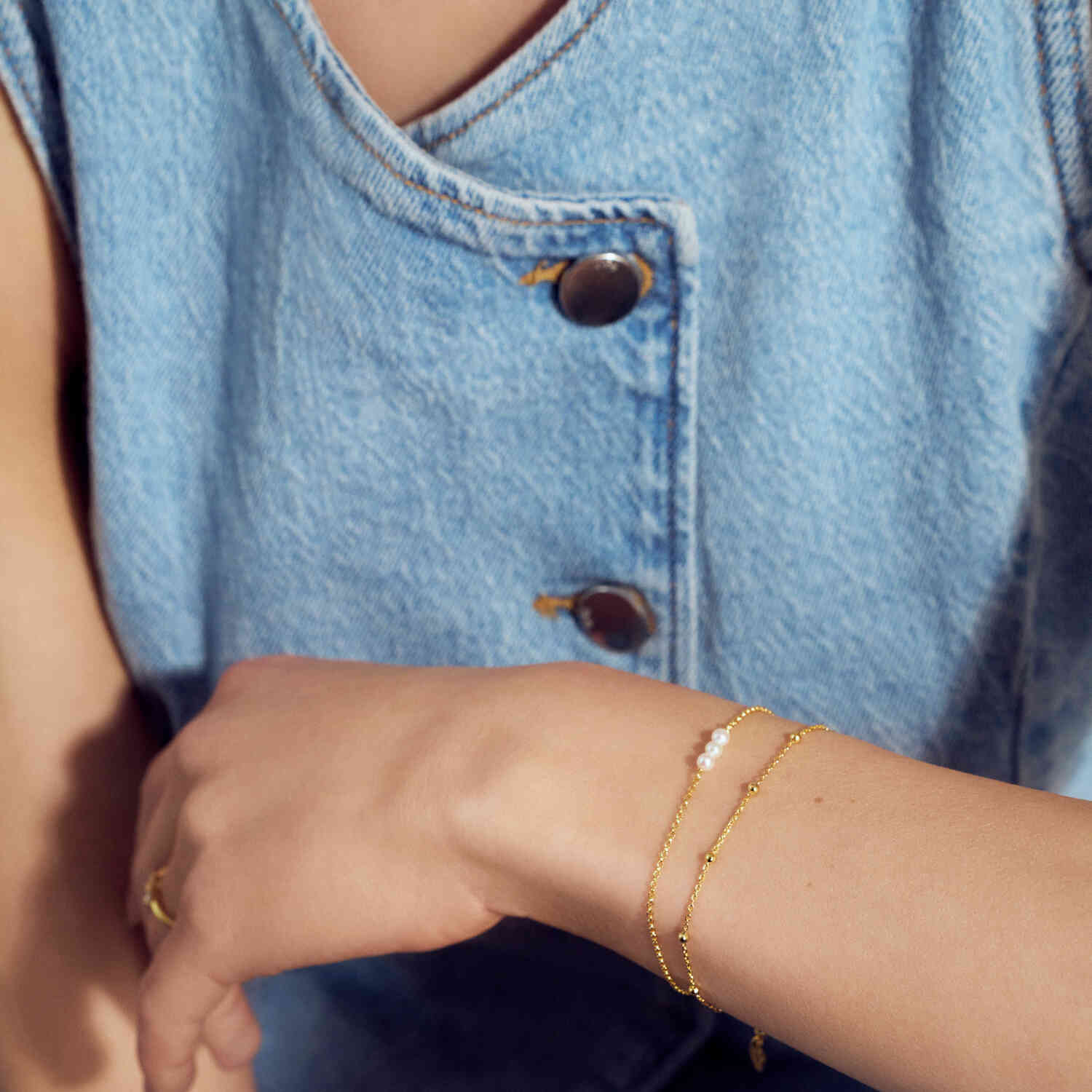 Sif Jakobs Gold Plated Perla Cinque Bracelet SJ-B2735-P-YG - Image 3