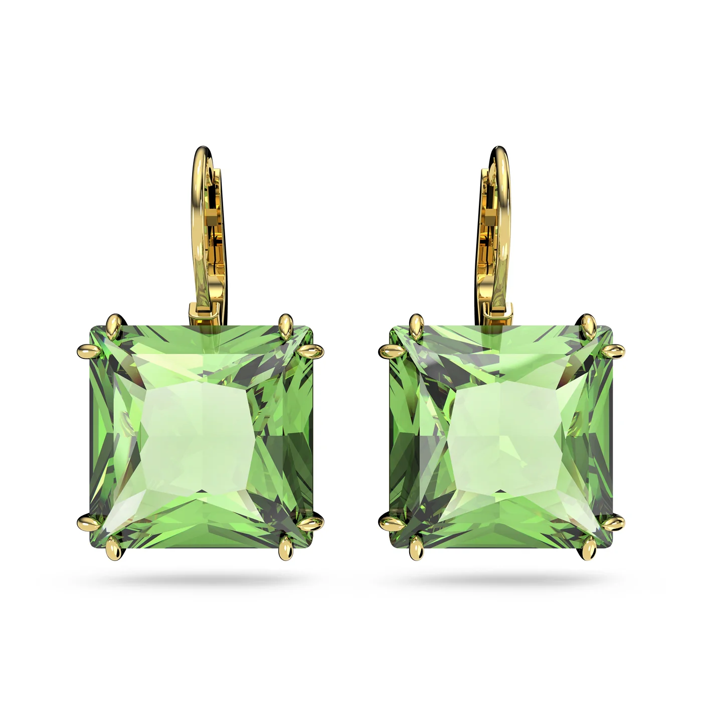 Swarovski Goldfarbene Ohrhänger mit Grüne Kristal 5636564