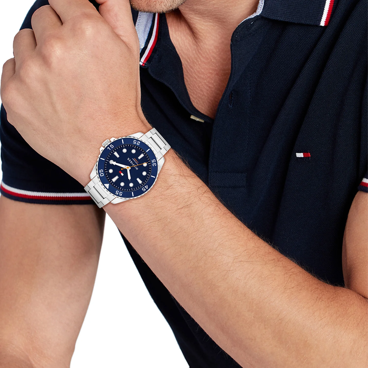 Tommy Hilfiger Oceanic Silberne Und Blaue Herrenuhr TH1792202 - Image 2