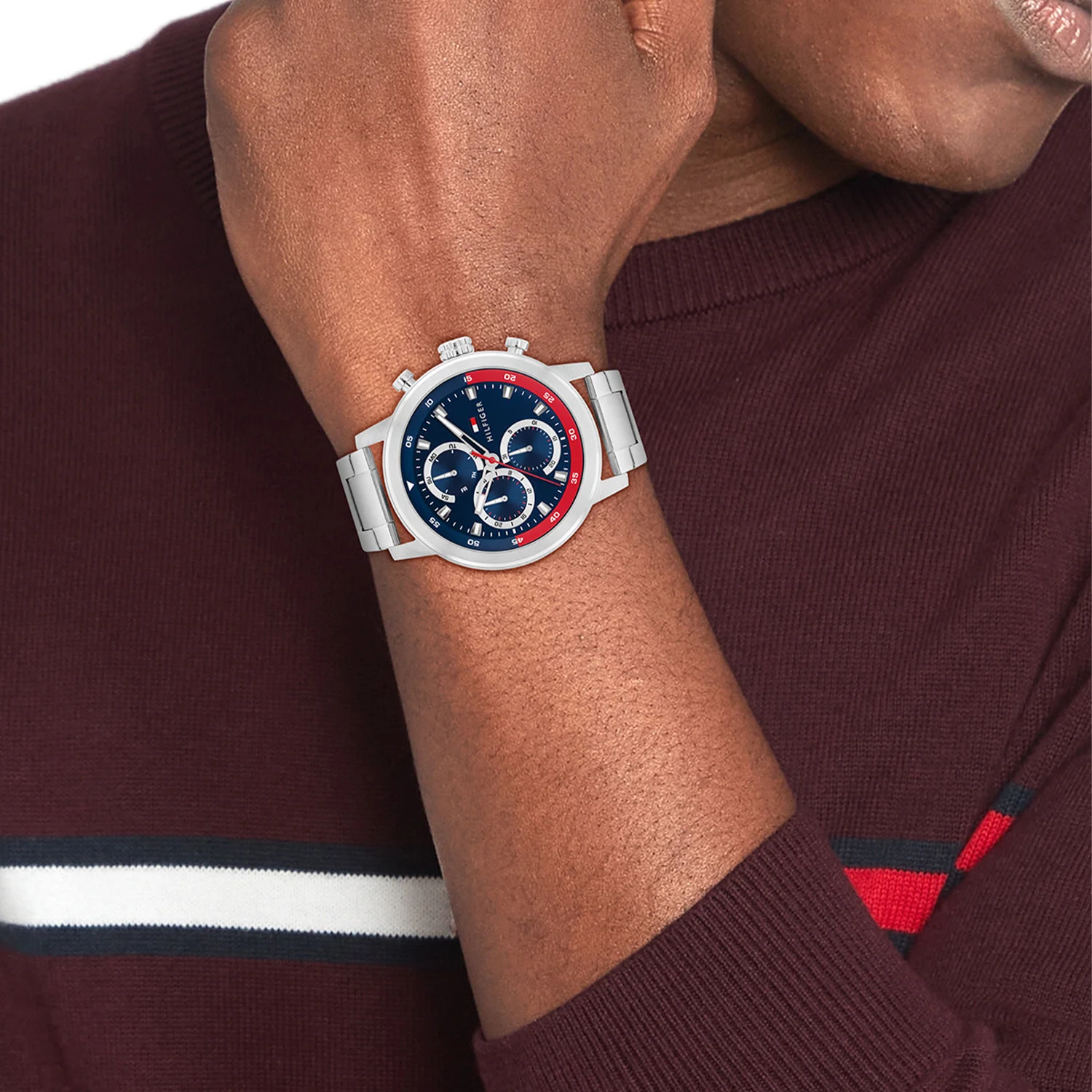 Tommy Hilfiger Rocky Silberne Und Blaue Herrenuhr TH1792179 - Image 2