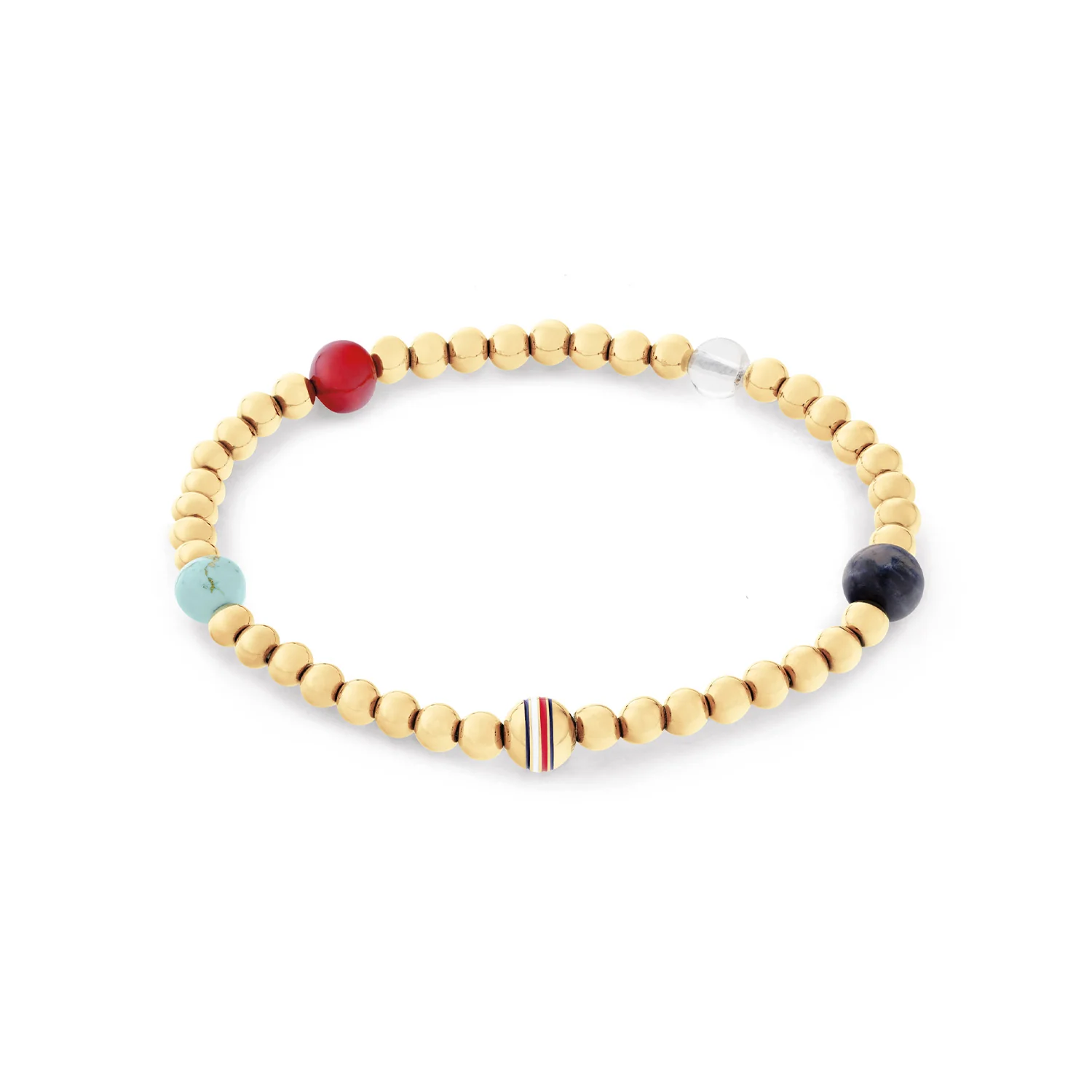Tommy Hilfiger Edelstahl Goldfarbenes Damen Perlenarmband TJ2781040