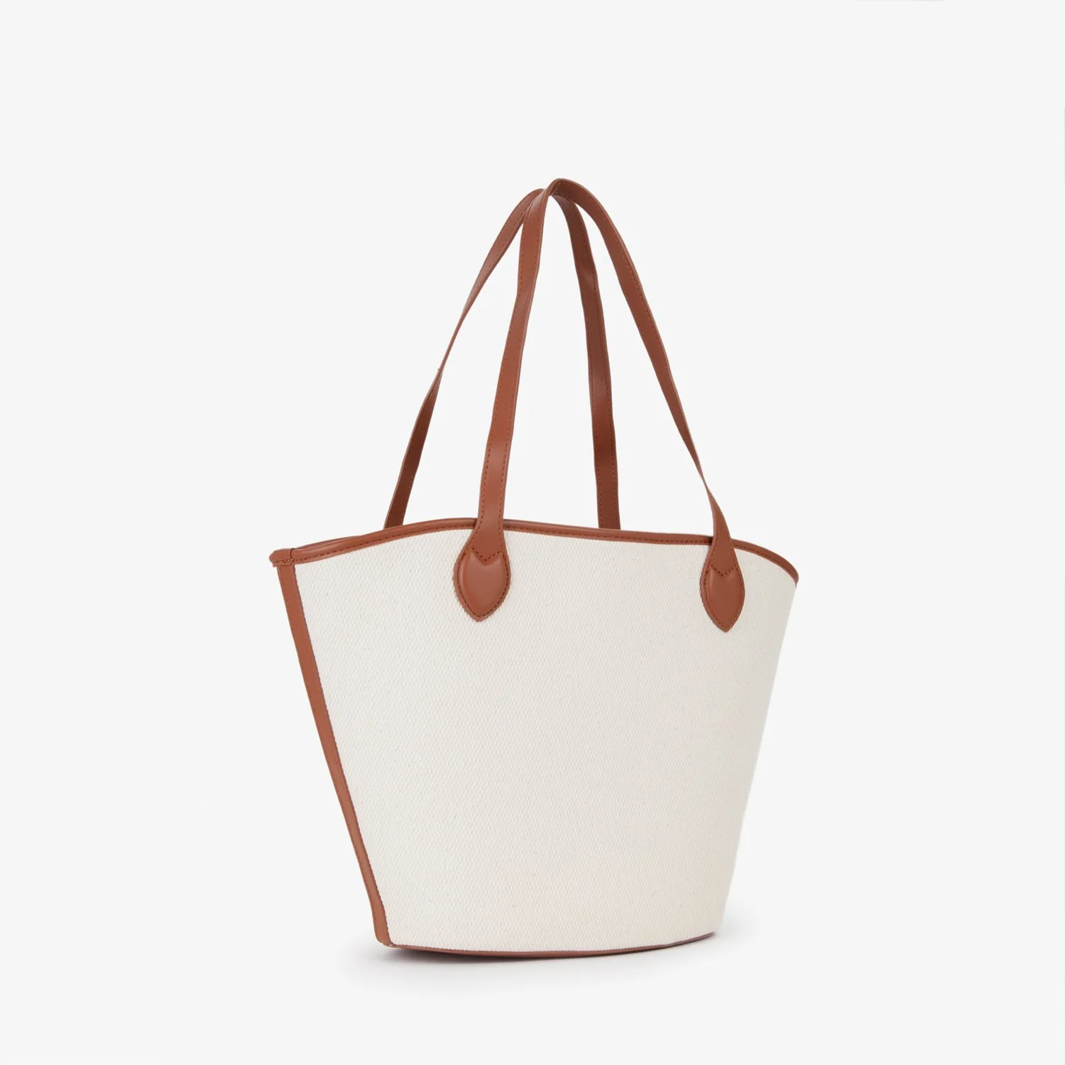 Valentino Bags Covent Beige & Brown Shopper VBS7QO02CANNATURALE/CUOIO - Image 4