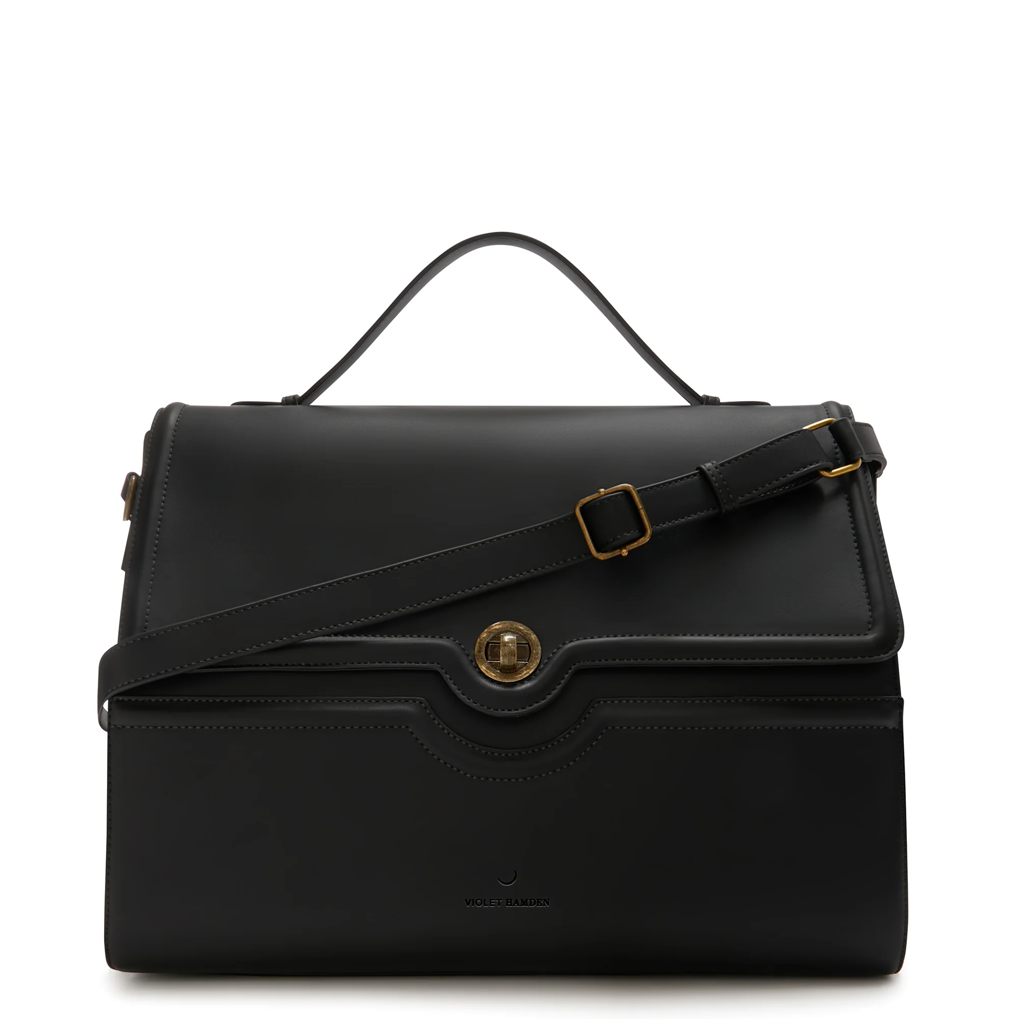 Violet Hamden Essential Bag Schwarze Handtasche mit 16.4-Zoll-Laptopfach VH21005