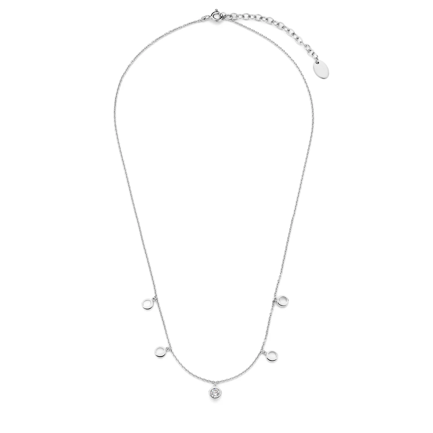 Violet Hamden Luna 925 Sterling Silberne Halskette mit Monden und Weißem Zirkonia-Stein VH340039 - Image 3
