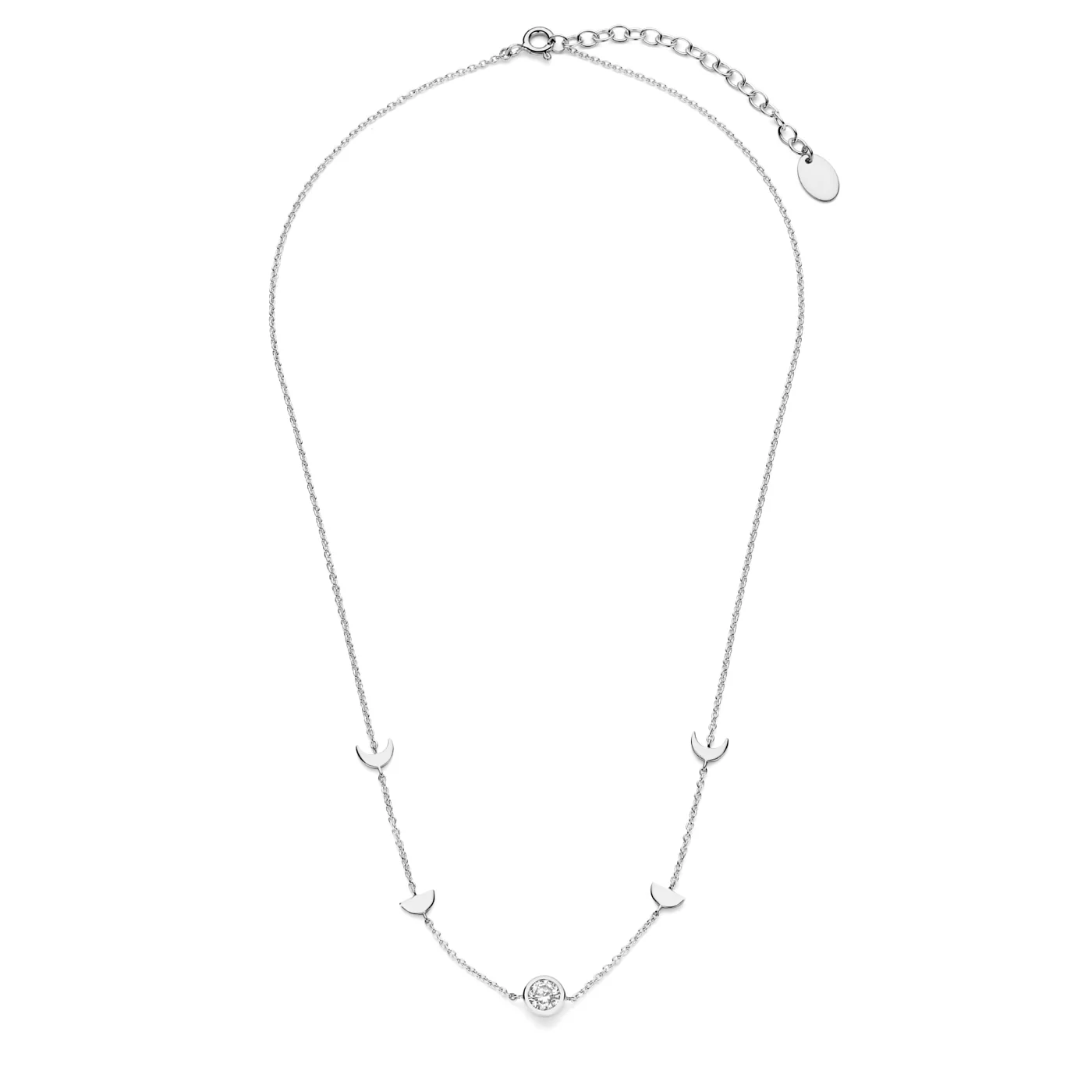 Violet Hamden Luna 925 Sterling Silberne Halskette mit Monden und Weißem Zirkonia-Stein VH340043 - Image 3