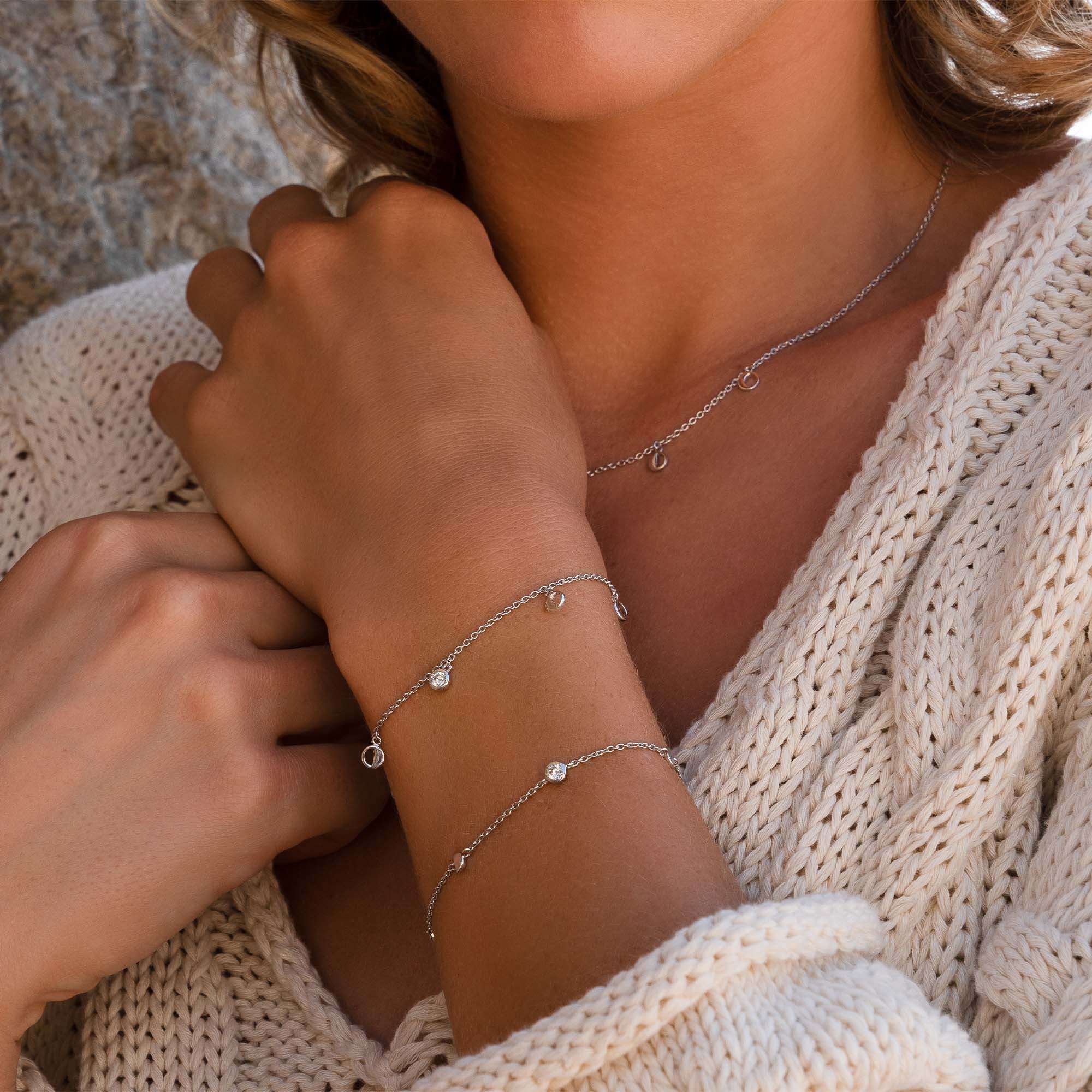 Violet Hamden Luna 925 Sterling Silbernes Armband mit Monden und Weißem Zirkonia-Stein VH320032 - Image 2