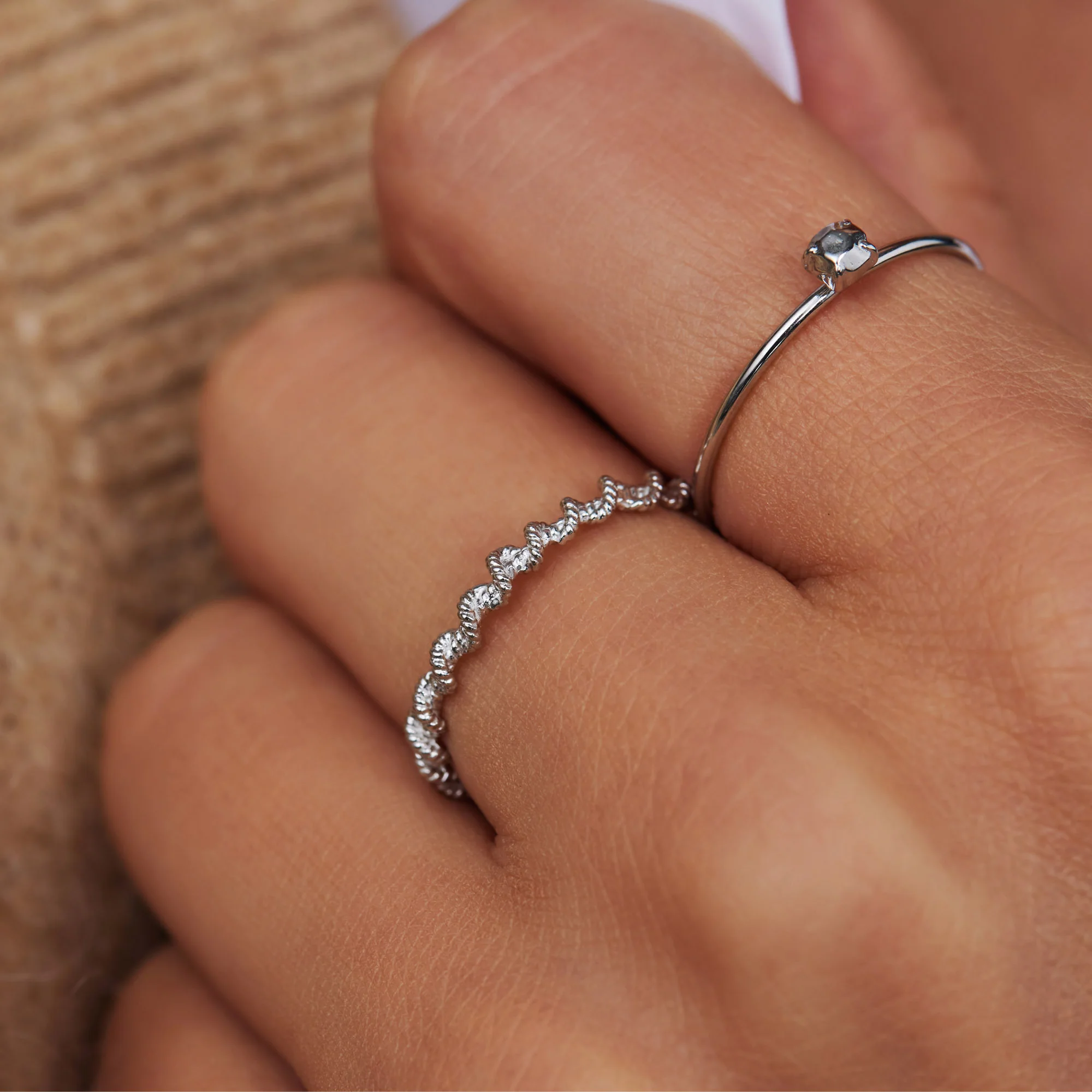 Violet Hamden Sisterhood Lunar 925 Sterling Silberner Gedrehter Ring VH33005-50 - Image 2