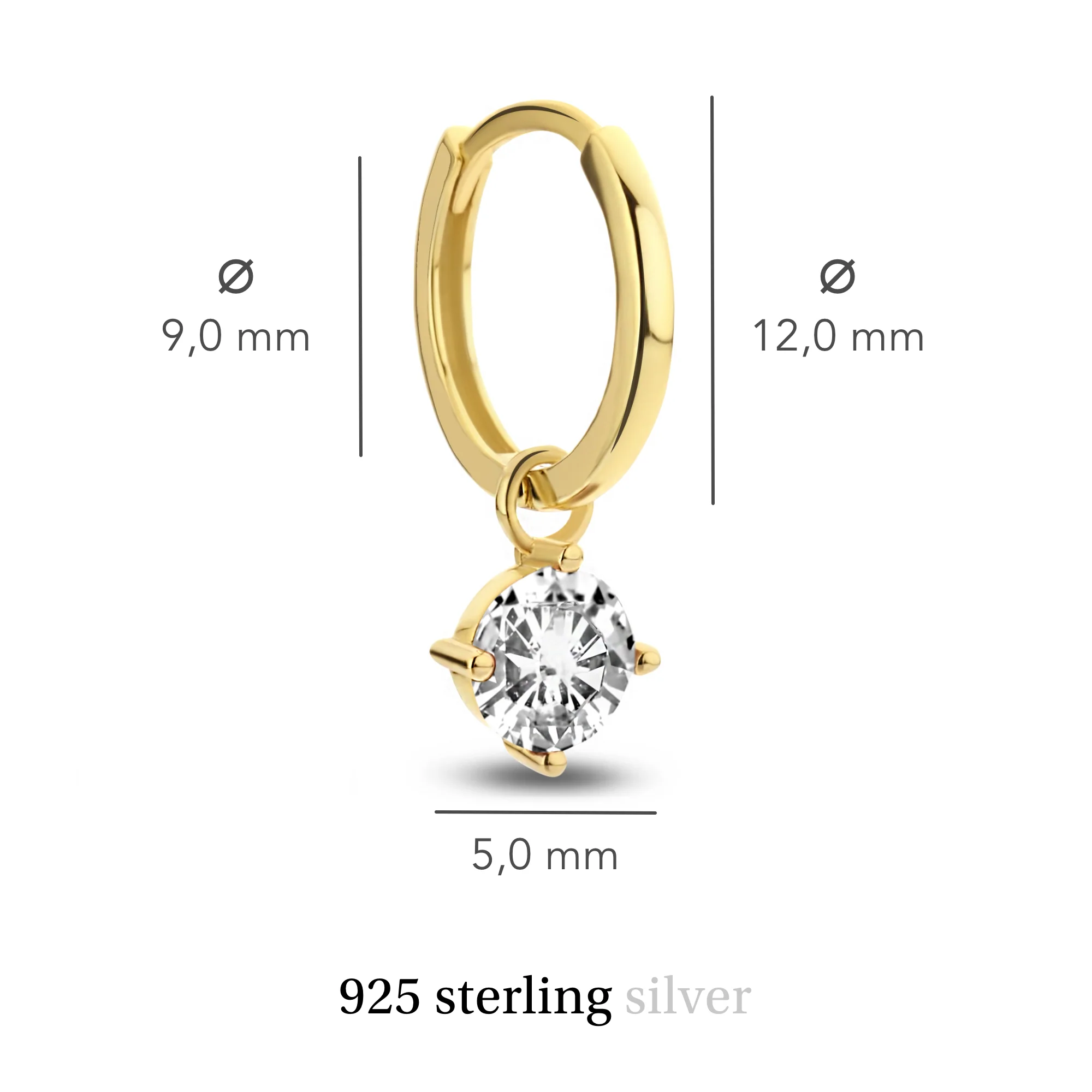 Violet Hamden Venus 925 Sterling Zilveren Goudkleurige Creolen Met Geboortesteen VH360017-MAR - Image 7
