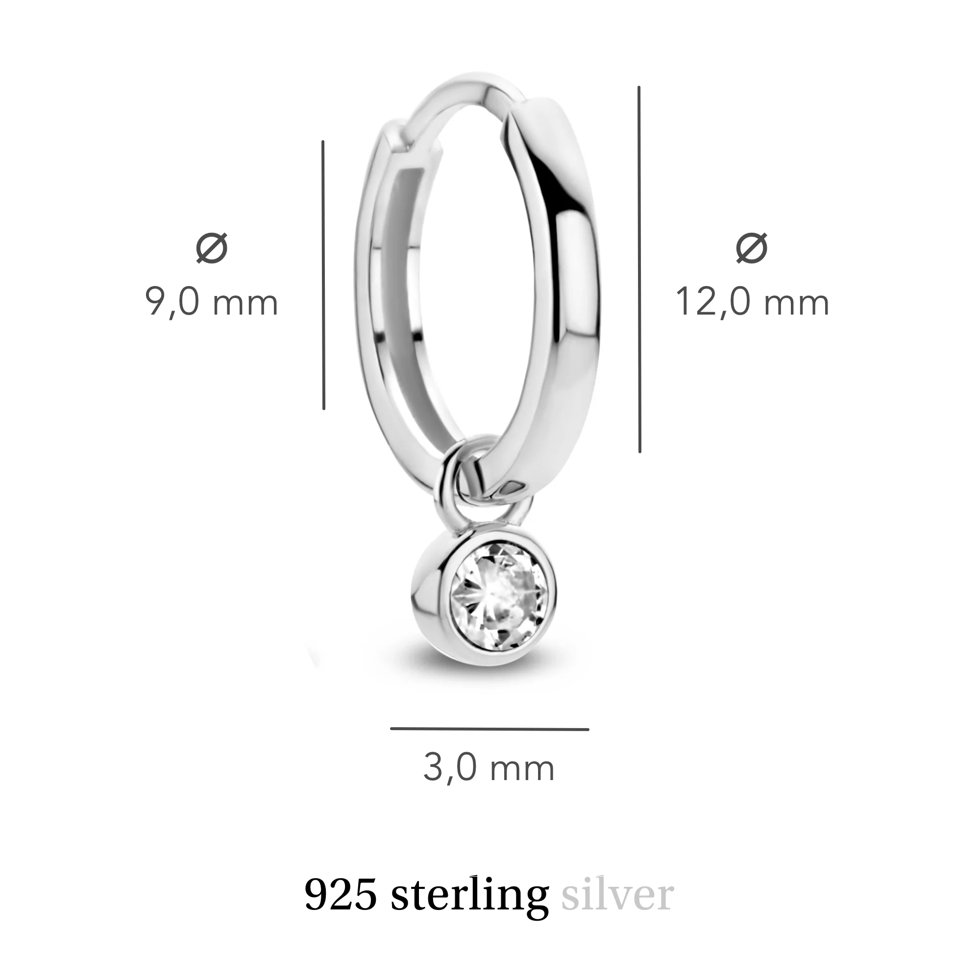 Violet Hamden Venus 925 Sterling Silberne Creolen mit Geburtsstein VH360014-MAR - Image 6